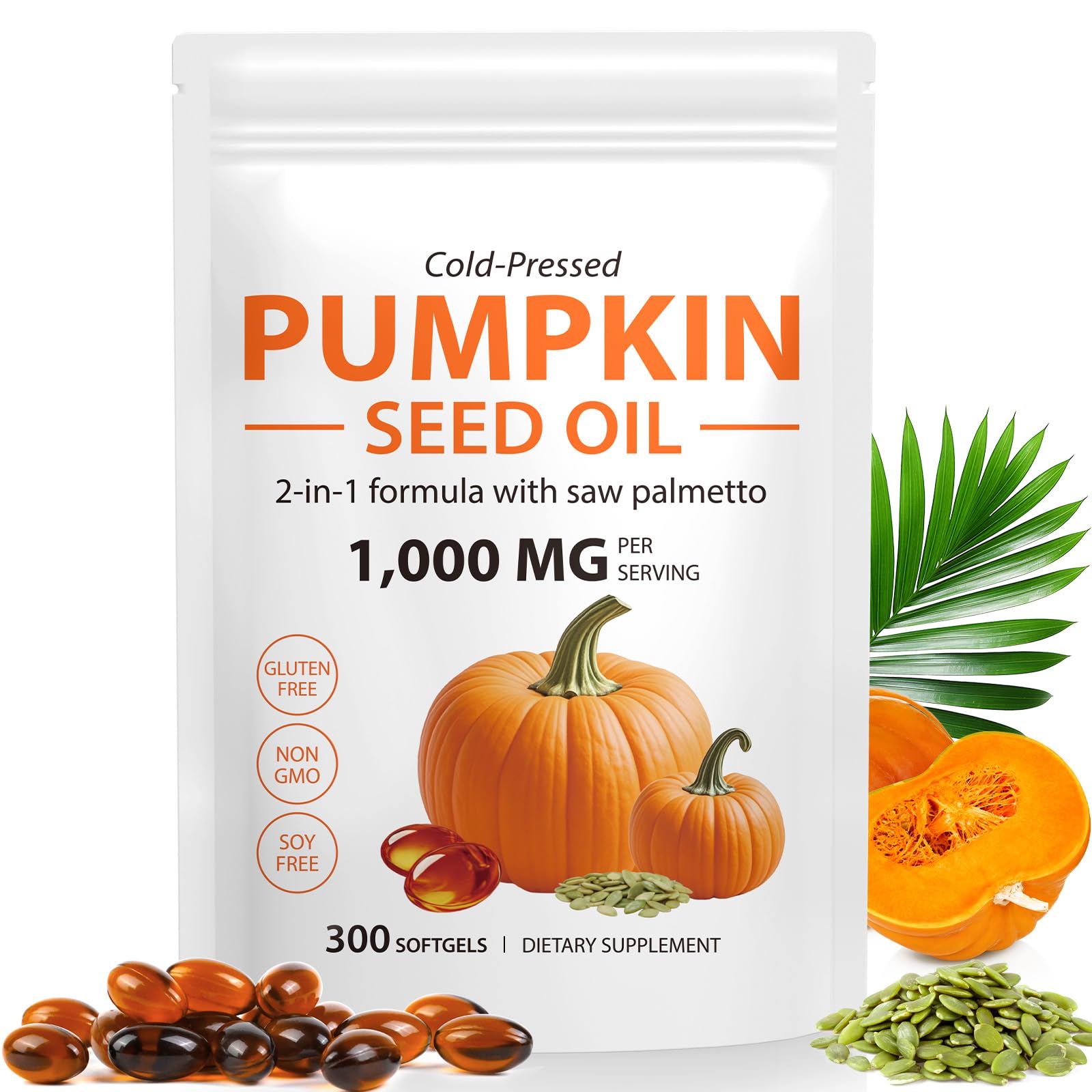Beyxdu Pumpkin Seed Oil with Saw Palmetto Gummies 300 Count