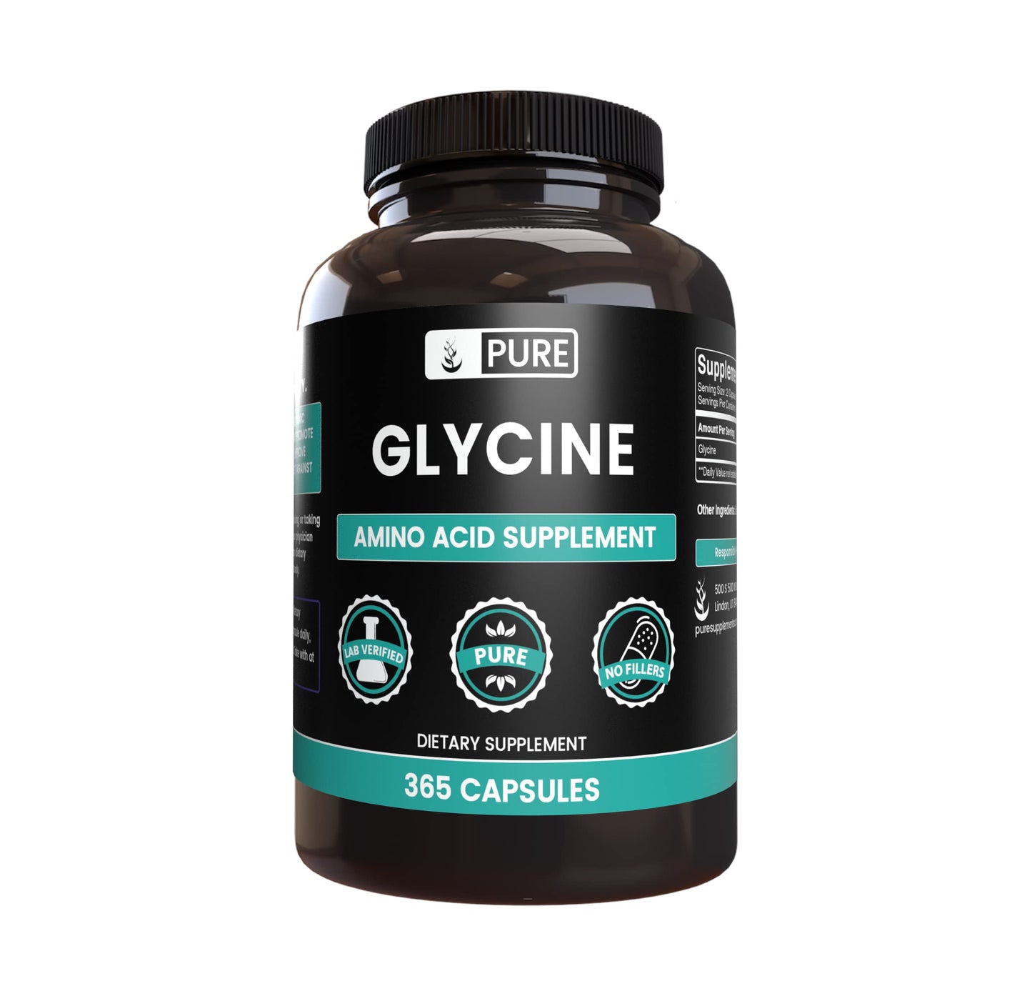 PURE ORIGINAL INGREDIENTS Glycine Capsules 365