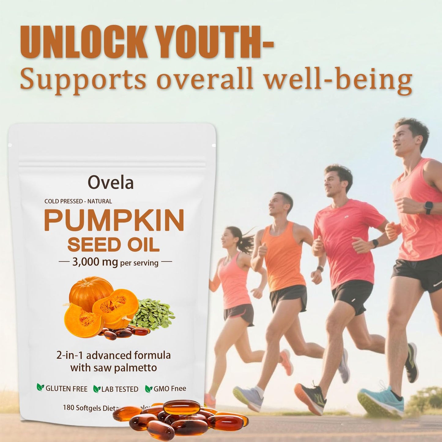 ixarco Ovela Pumpkin Seed Oil Capsules with Saw Palmetto, 1 Count