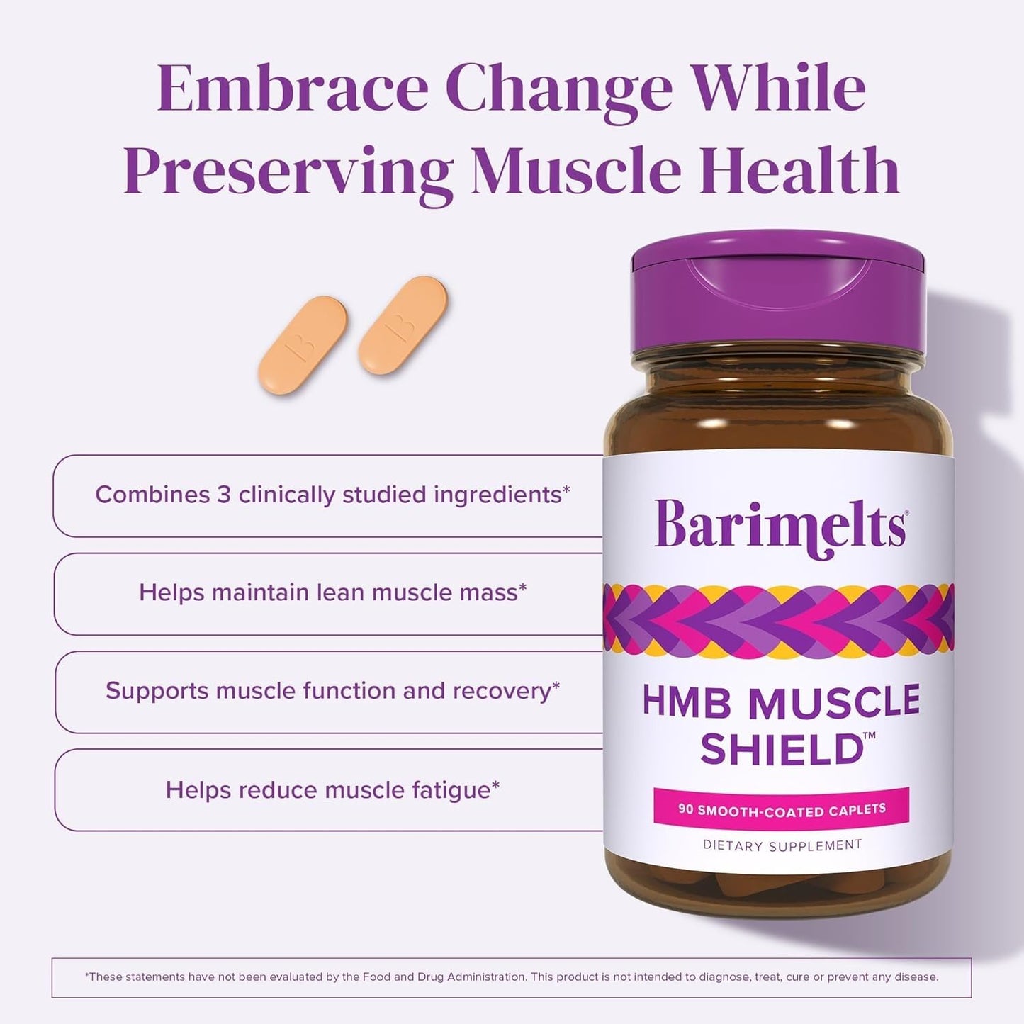 BariMelts HMB Muscle Shield for GLP-1 Users and Bariatric Patients Caplets 180
