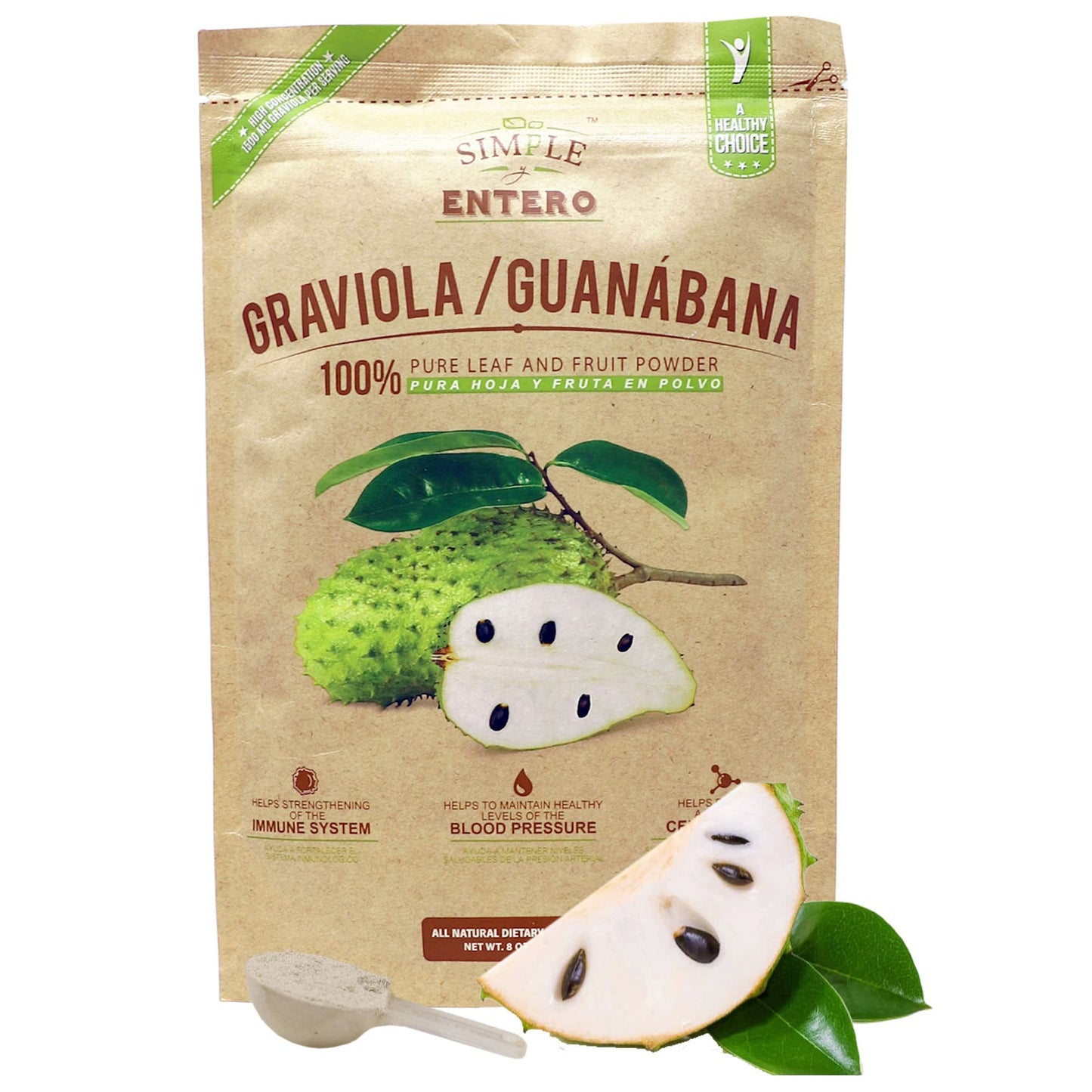 Simple y Entero Graviola/Guanábana (Soursop) Powder, 8 oz