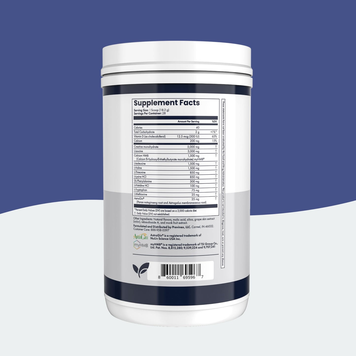 Previnex Muscle Health Plus All-in-One Creatine Monohydrate & Amino Acids Powder with myHMB & AstraGin – BCAA 2:1:1 and Essential Amino Acids Supplement for Strength, Recovery & Lean Muscle, Cherry 18