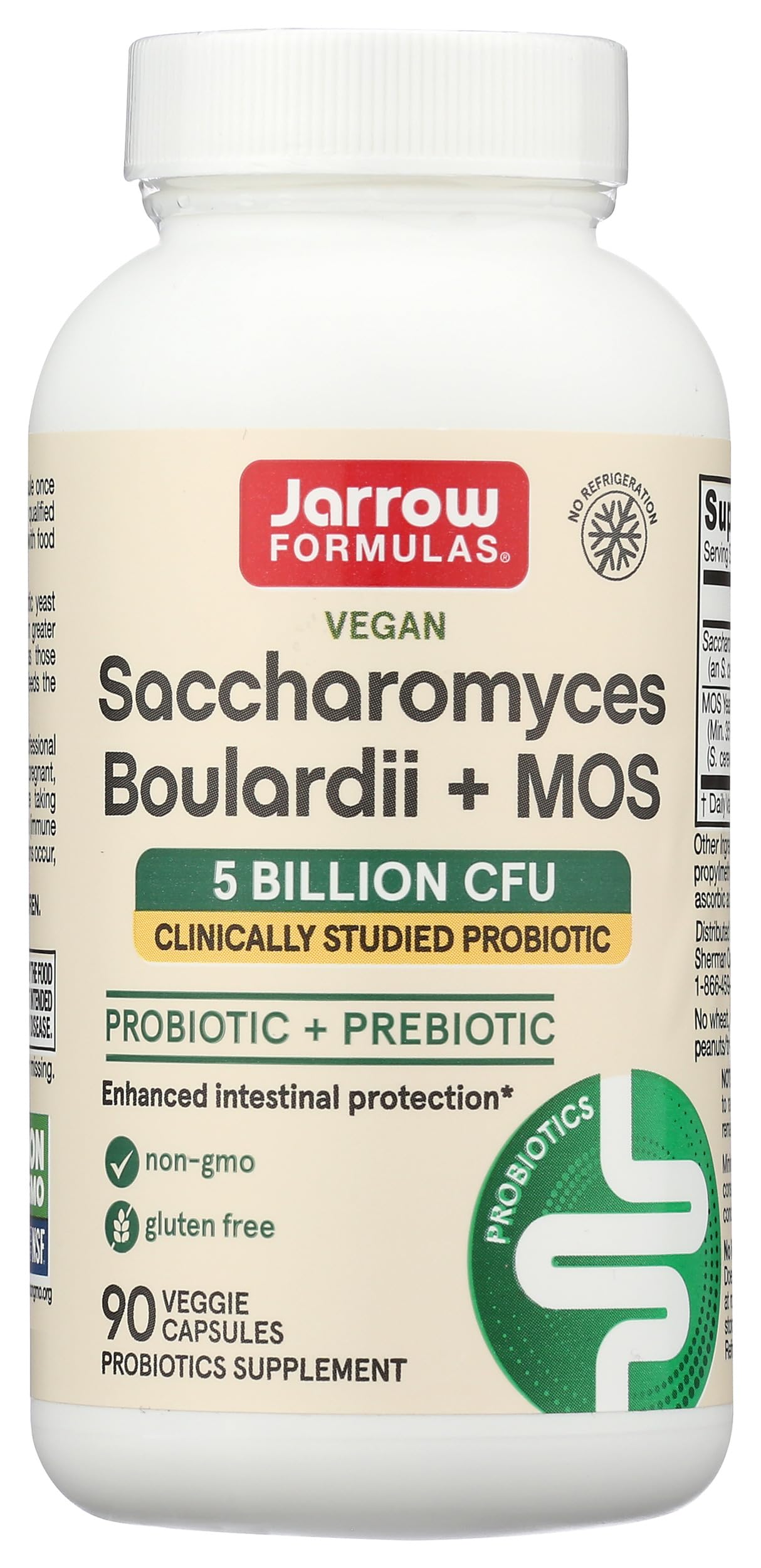Jarrow Formulas Saccharomyces boulardii Plus MOS Capsule, 90 Count