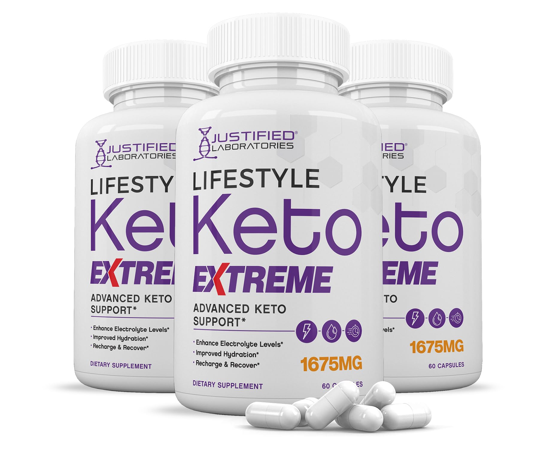 Justified Laboratories Lifestyle Extreme Keto Pills 1675MG Capsules 180 Capsules