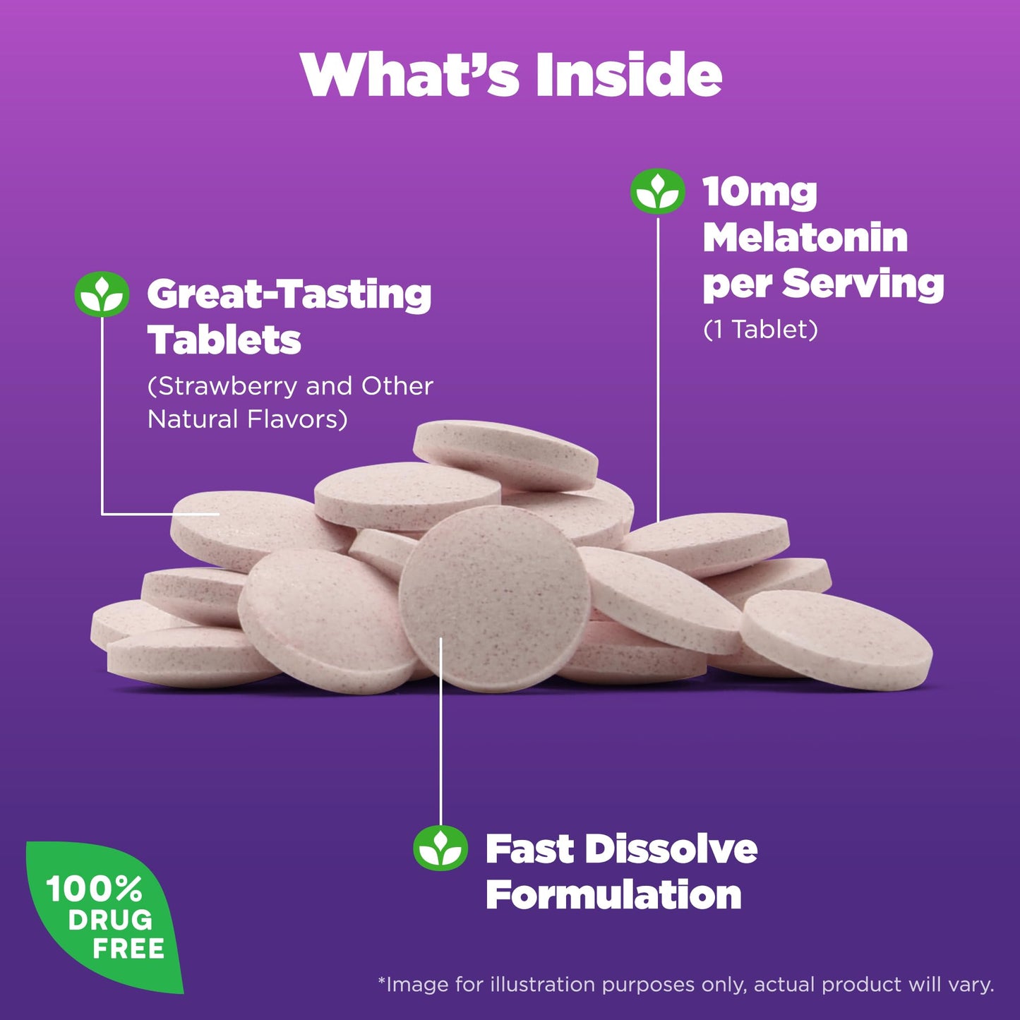 Natrol Fast Dissolve Melatonin 10 mg Tablets 1200