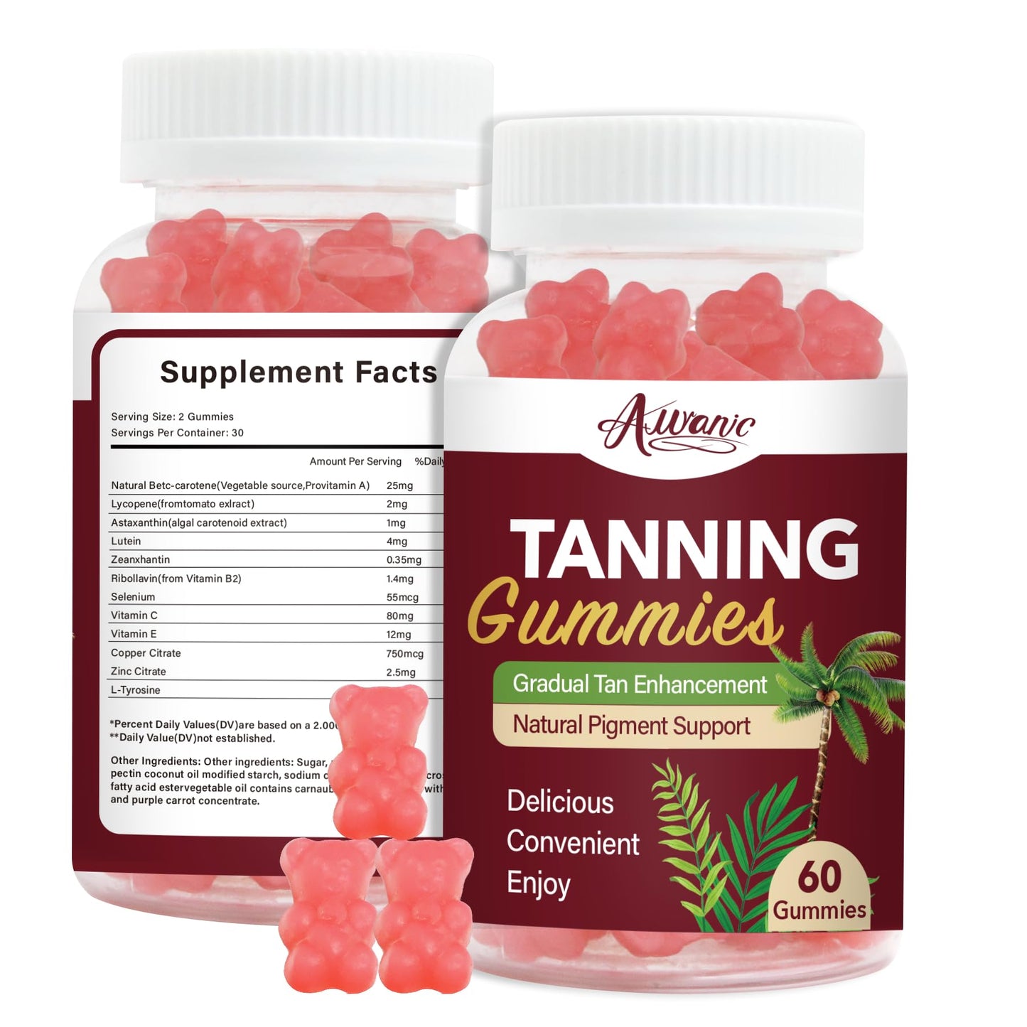 Auranic Bronze Bites Tanning 60 Gummies