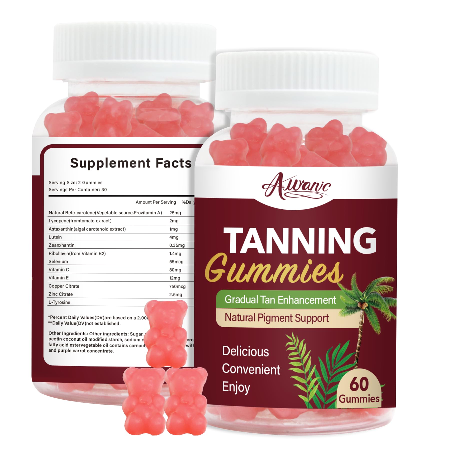 Auranic Bronze Bites Tanning 60 Gummies
