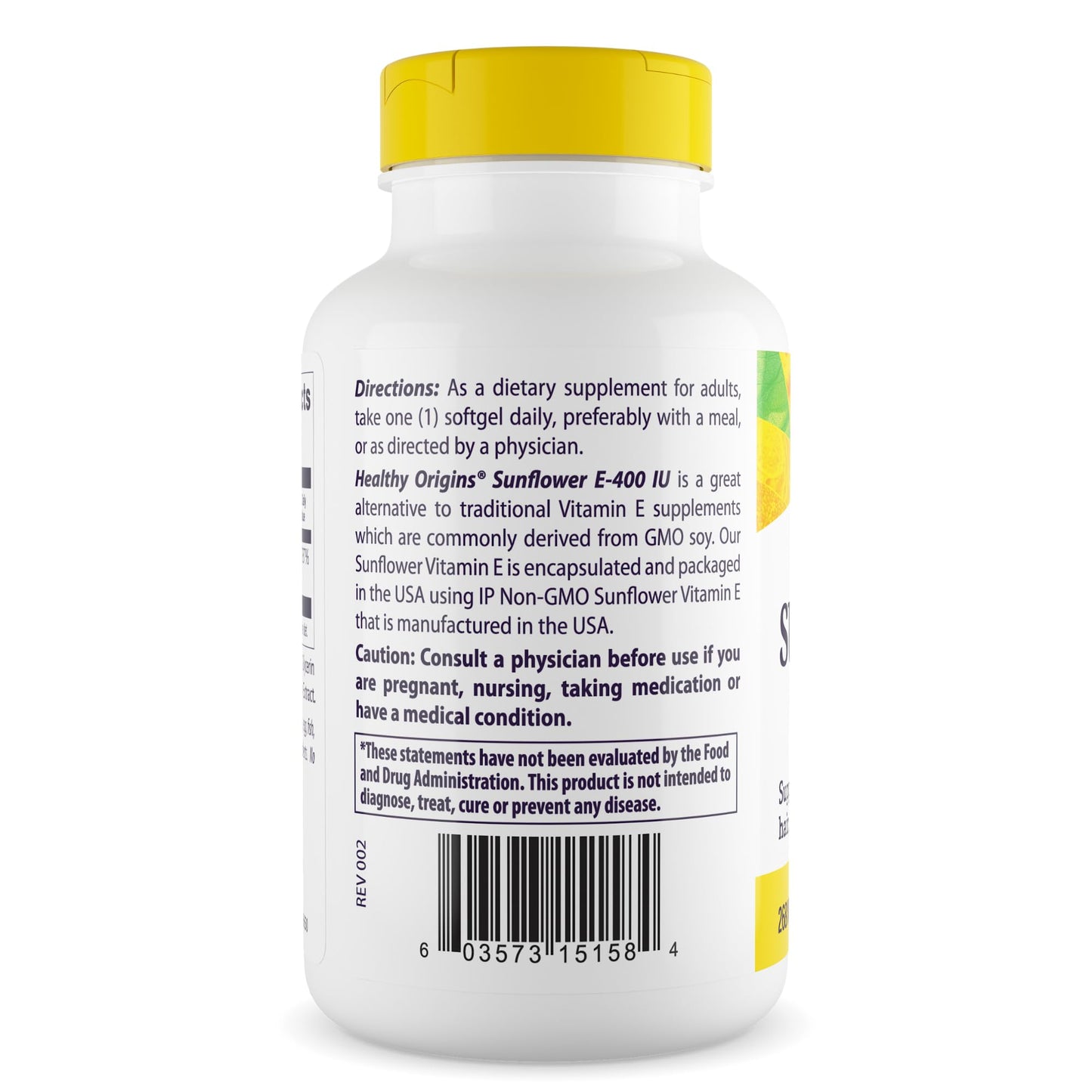 Healthy Origins Sunflower Vitamin E-400 IU Softgel 120