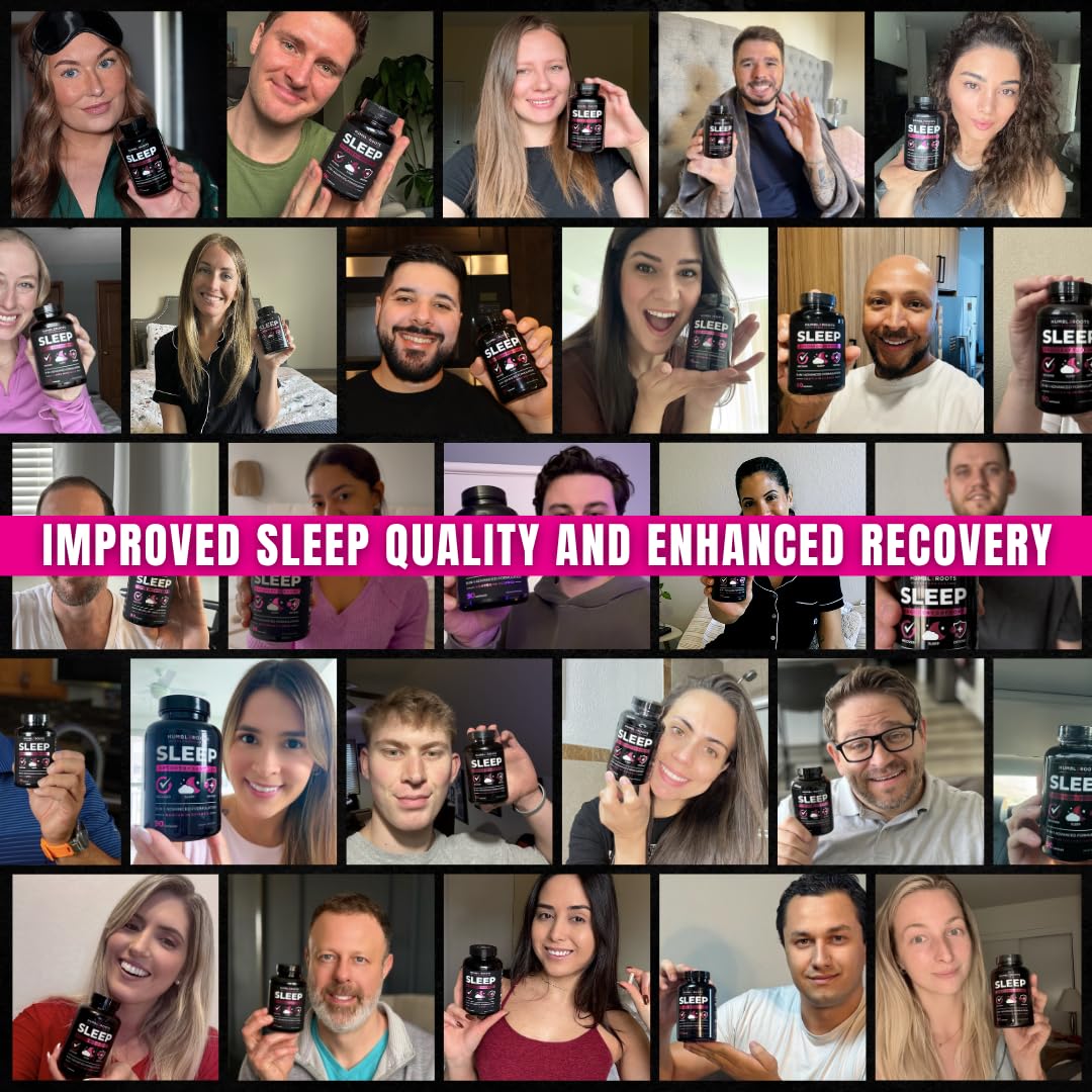 HUMBLEROOTS PERFORMANCE Extra Strength Sleep Aid for Adults with Extended Release MicroActive Melatonin, Ashwagandha, L-Theanine, & 7 Additional All-Natural Ingredients | Advanced Recovery Supplement, 90 Capsules