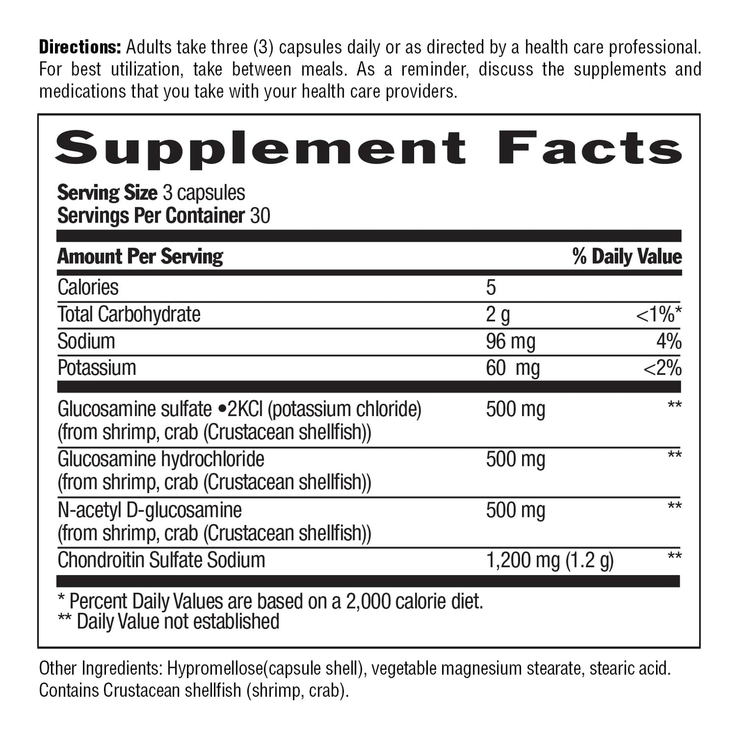 Country Life Glucosamine Chondroitin 1500mg/1200mg Capsule, 90 Capsules