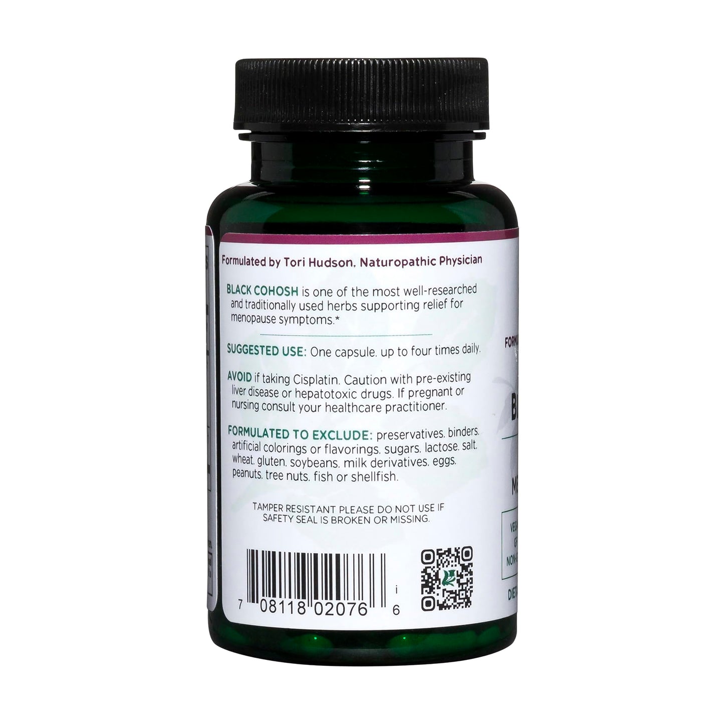 Vitanica Black Cohosh, Cimicifuga Extract Plus Capsules, 60 Count
