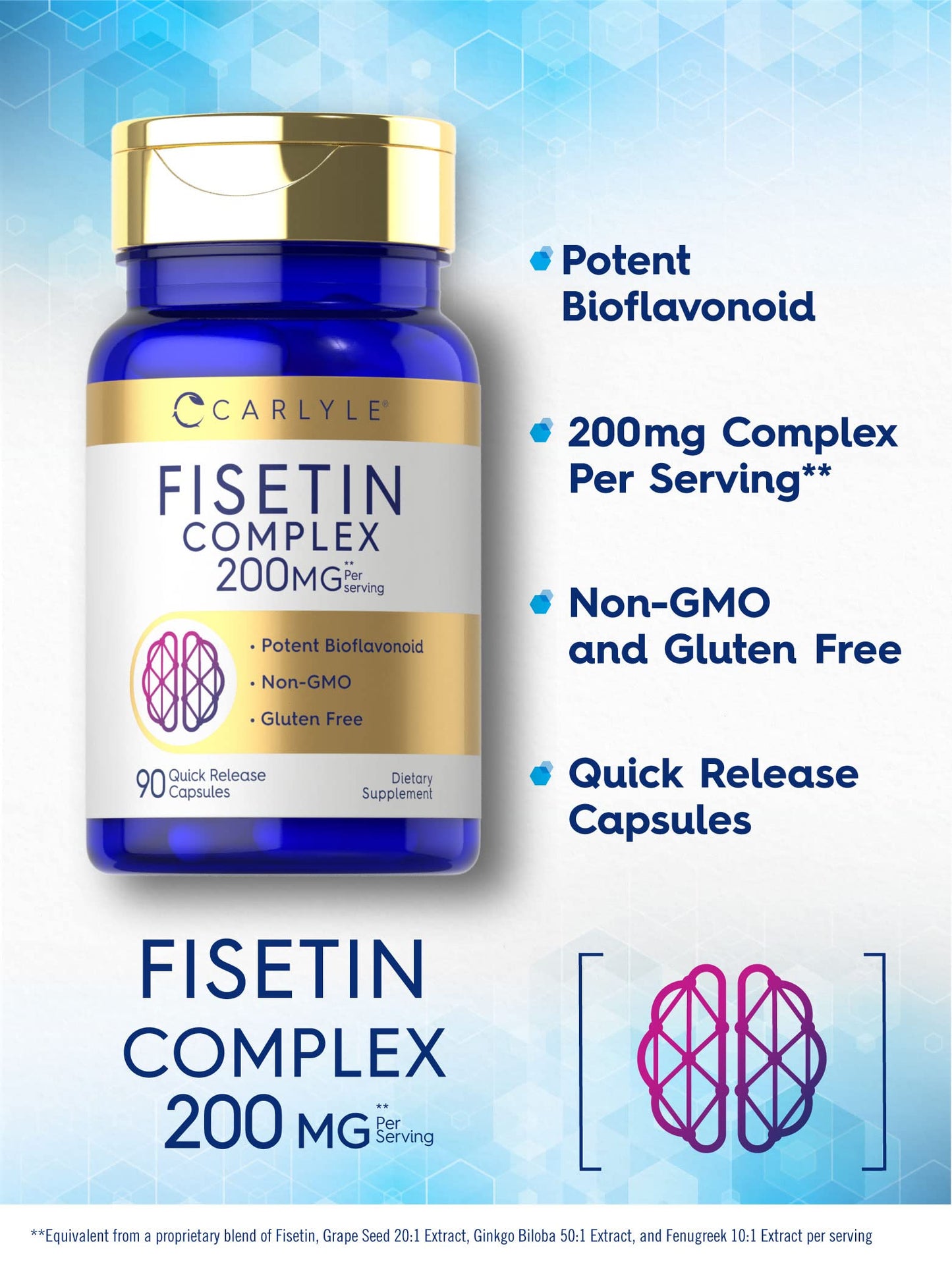 Carlyle Fisetin Complex Supplement Capsule 90 Count
