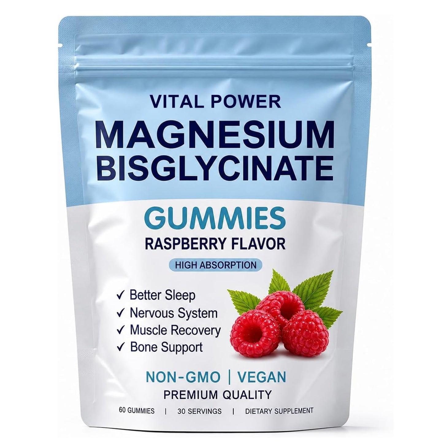 WXZQQ Magnesium Bisglycinate Gummies 60 Gummies