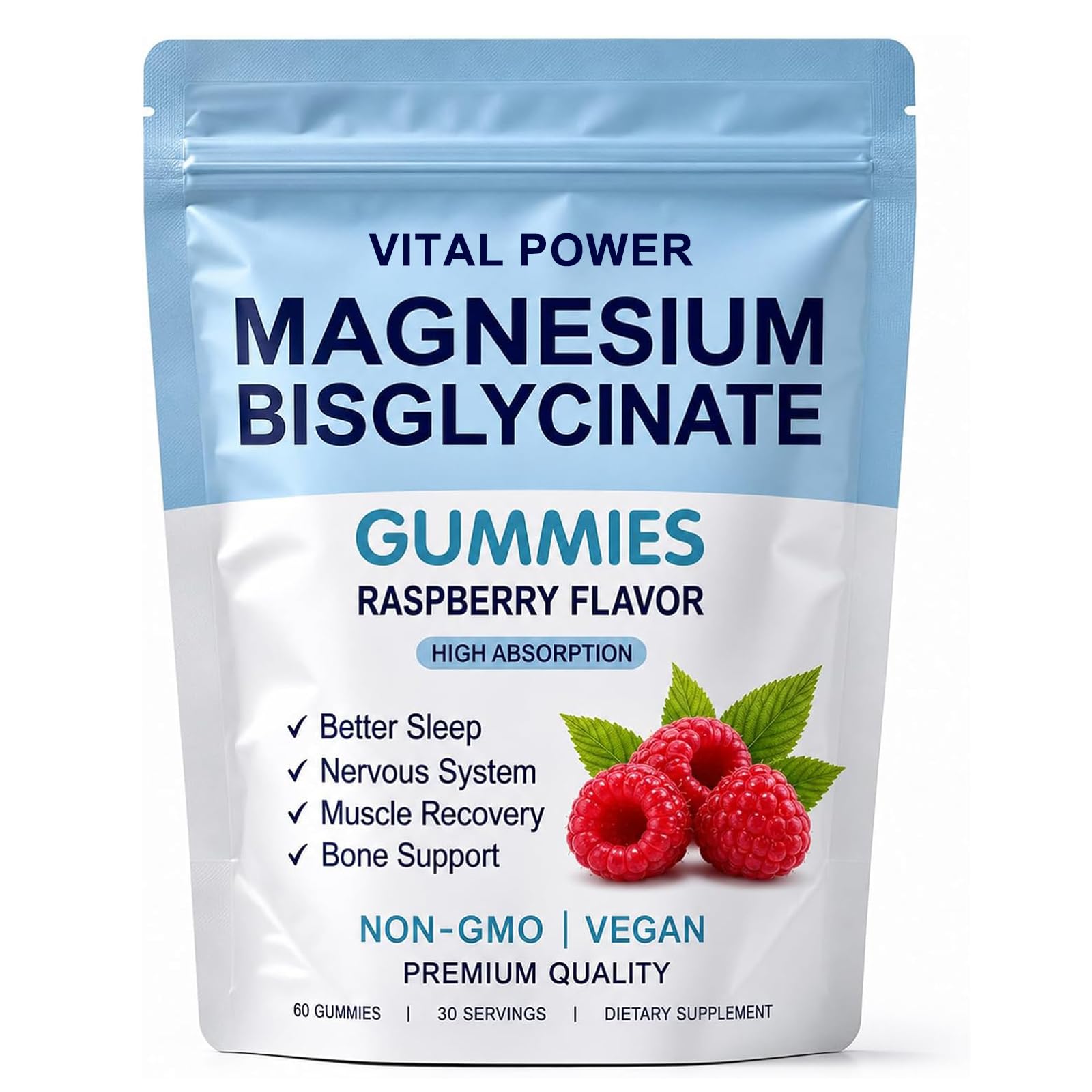 WXZQQ Magnesium Bisglycinate Gummies 60 Gummies