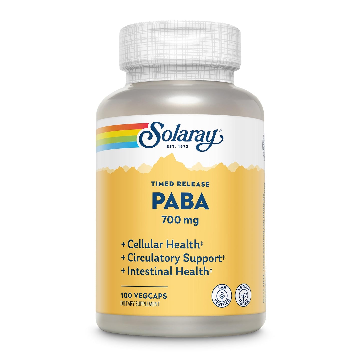 Solaray Paba TSTR Vitamin Capsules, 100 Count