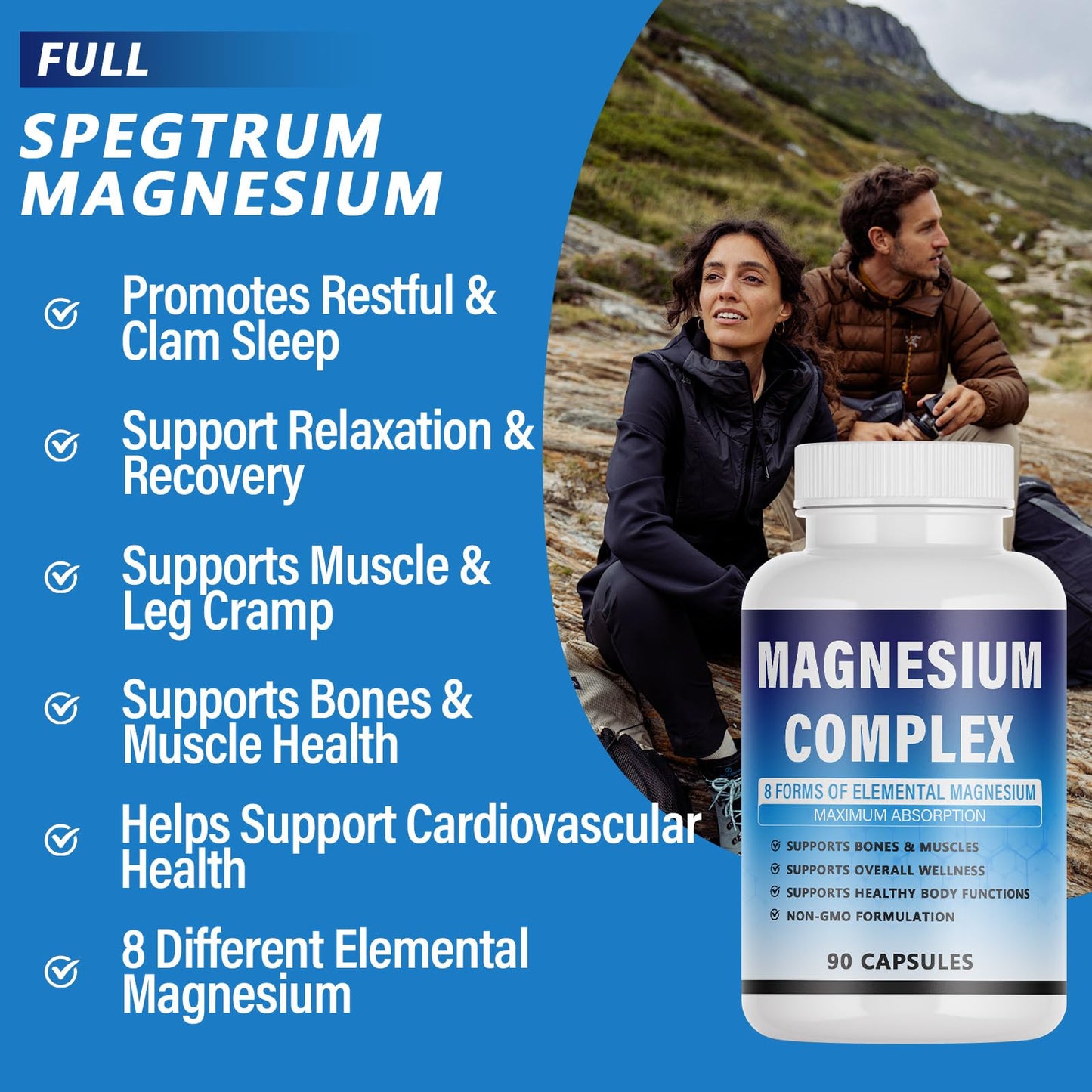 KFUKFU Magnesium Complex Supplement Capsule, 90 Capsules