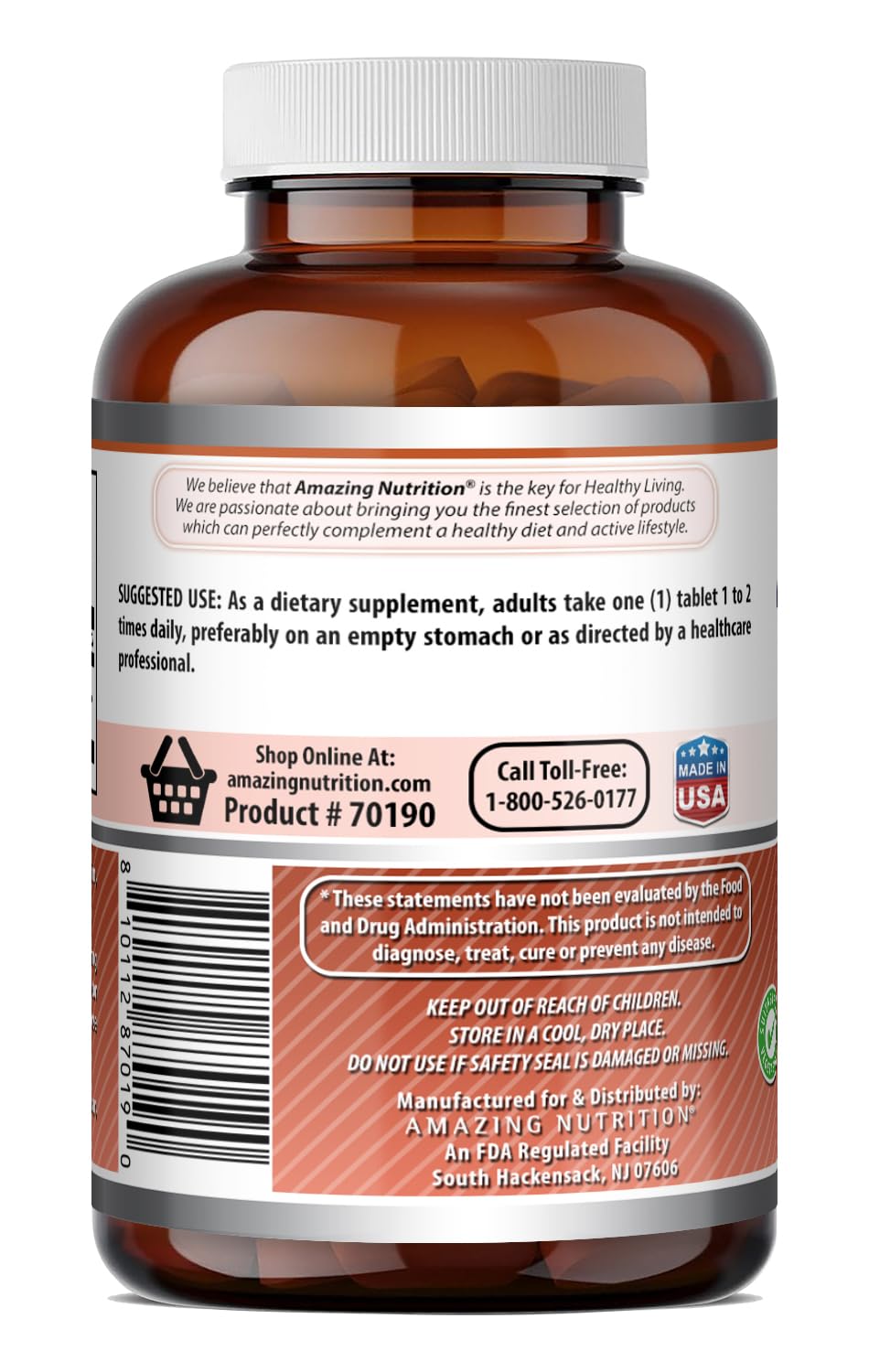 Amazing Nutrition L-Lysine 1000mg Amino Acid Tablets 90 Count
