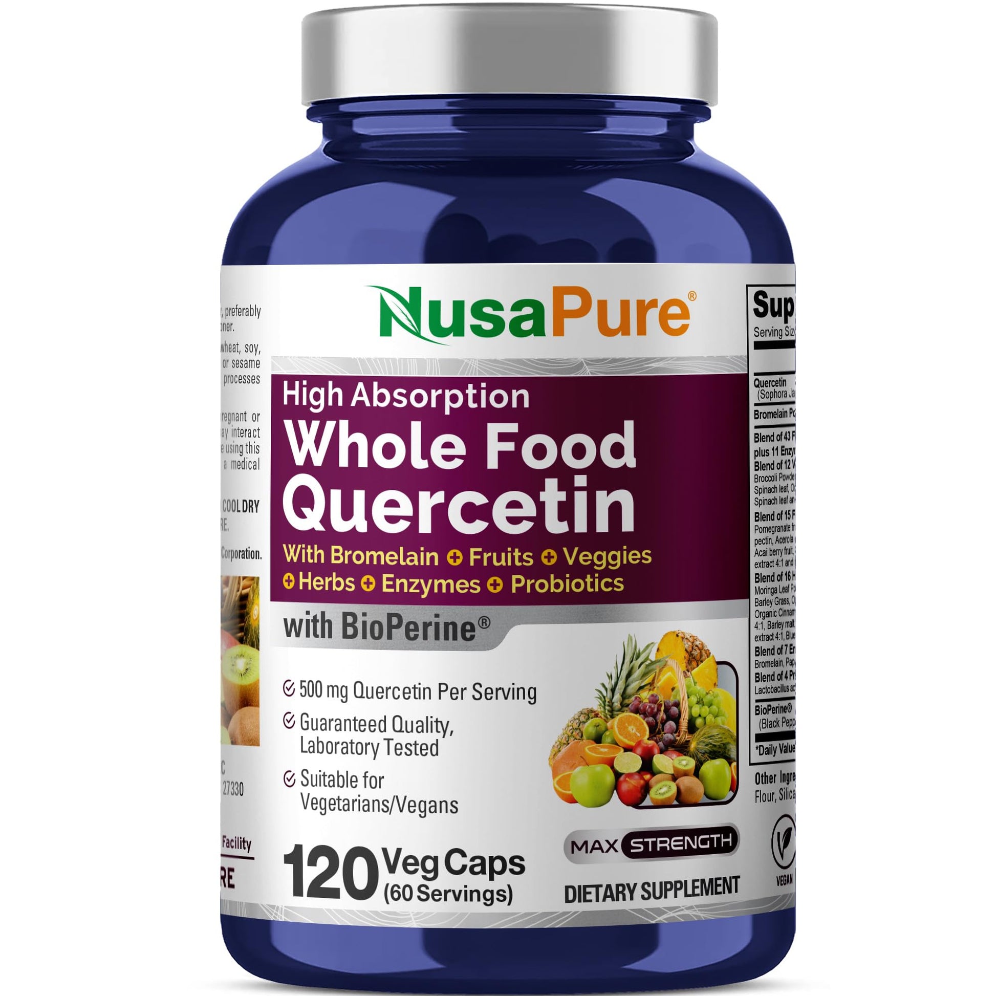 NusaPure Whole Food Quercetin Capsule 120 Count