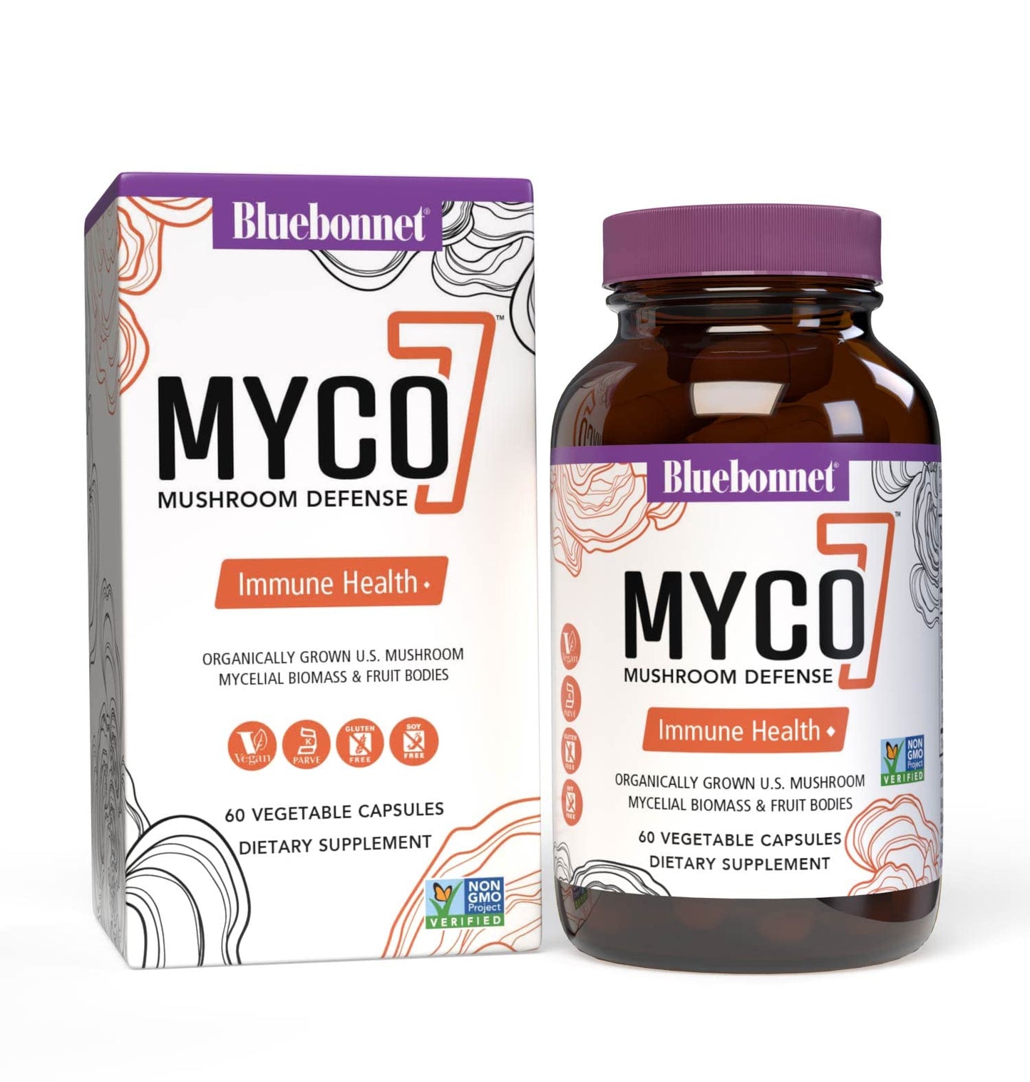 BlueBonnet Myco-7 Mushroom Defense Capsules 60 Count