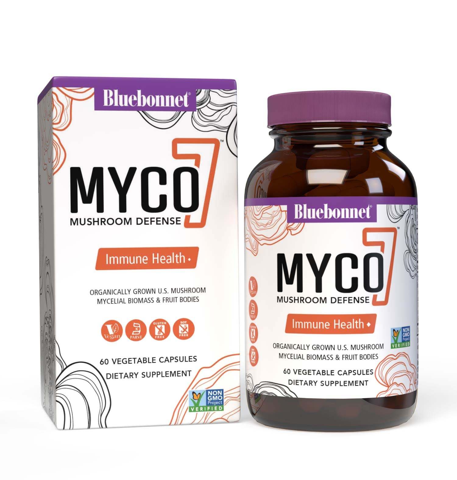 BlueBonnet Myco-7 Mushroom Defense Capsules 60 Count