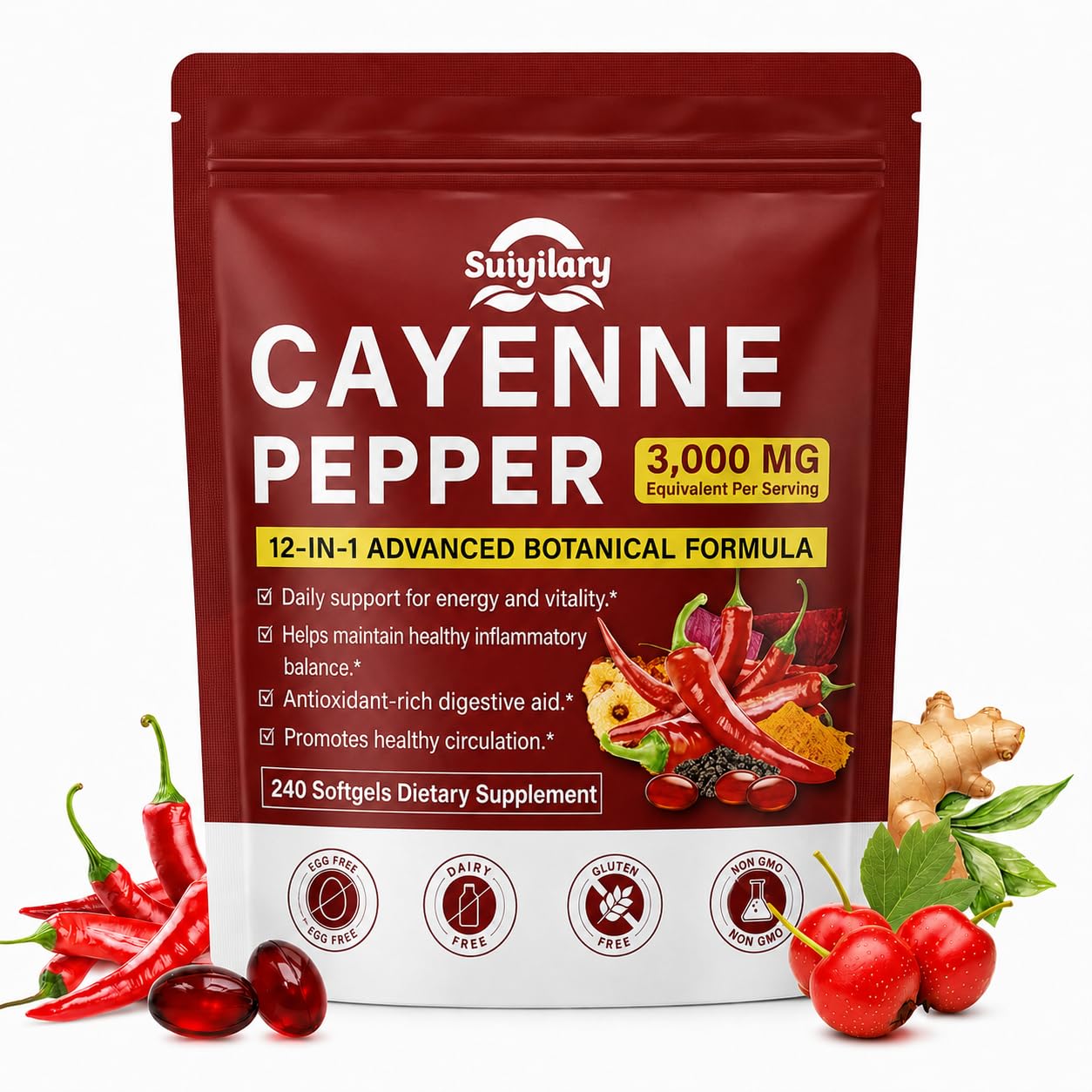 Suiyilary Cayenne Pepper Softgels 300 Count