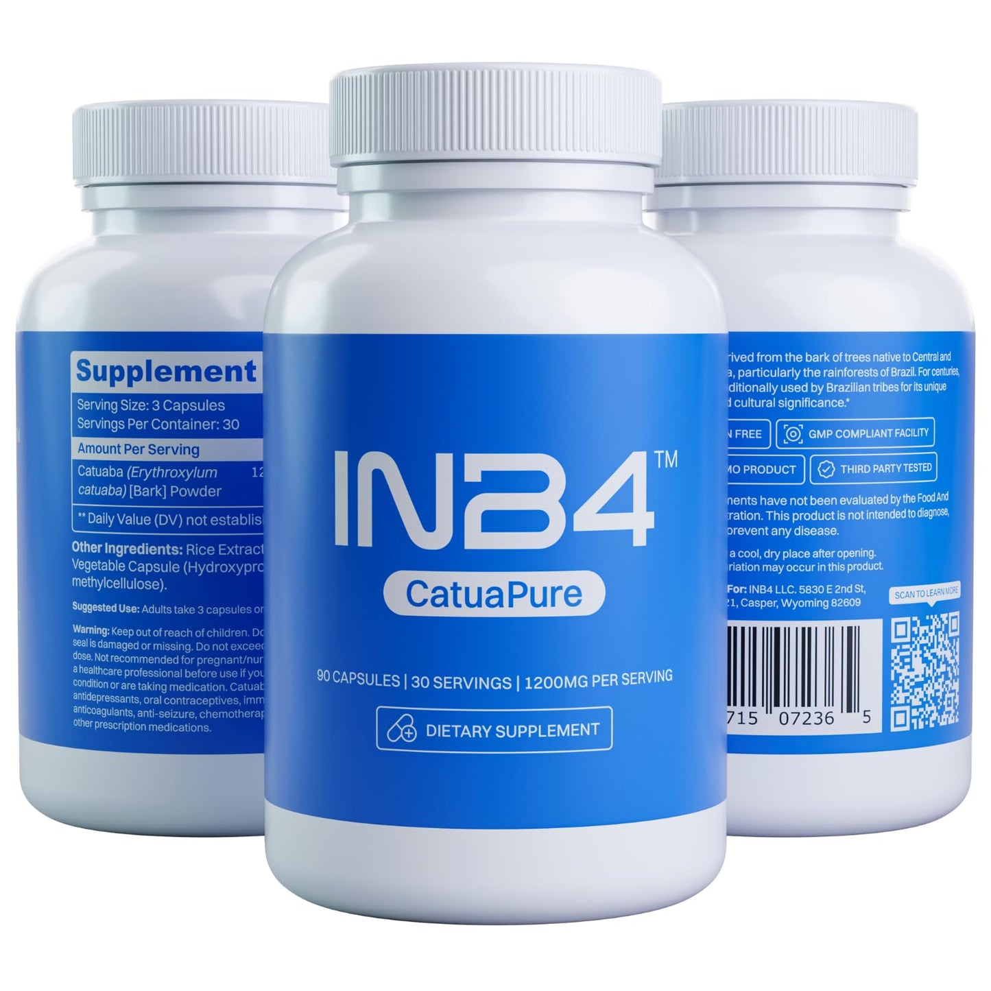 INB4 Catuaba Bark Extract (CatuaPure) 1200mg Capsule 1 Count