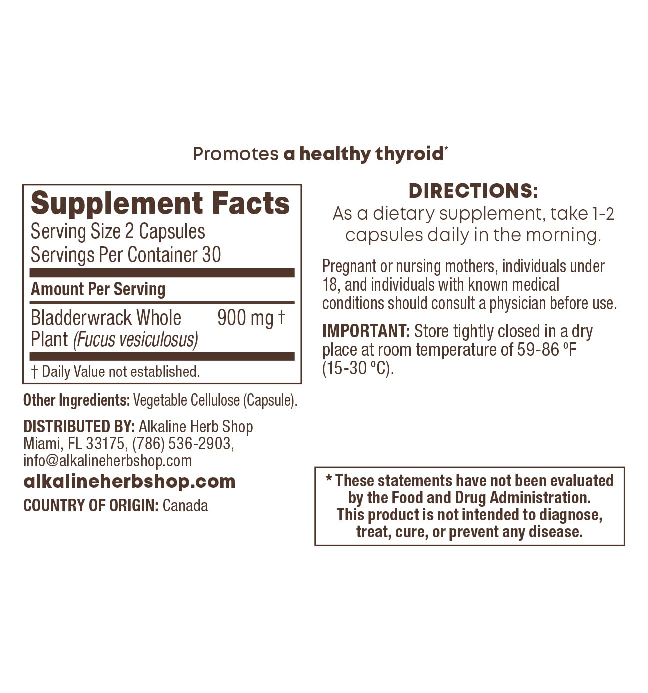 Alkaline Herb Shop Bladderwrack Supplement Capsule 60 Capsules