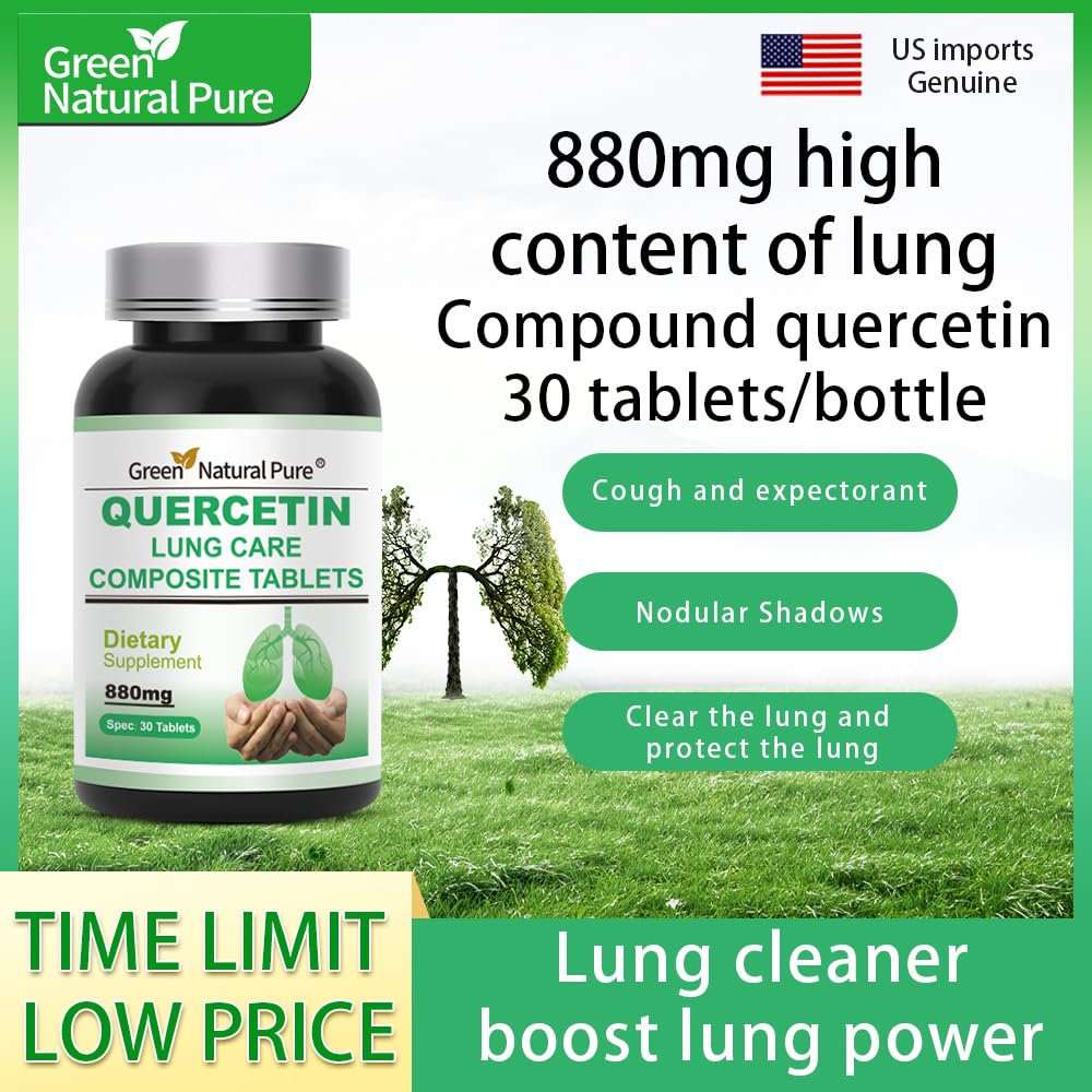 GREEN NATURAL PURE Quercetin Lung Care 880mg Capsules, 30 Count