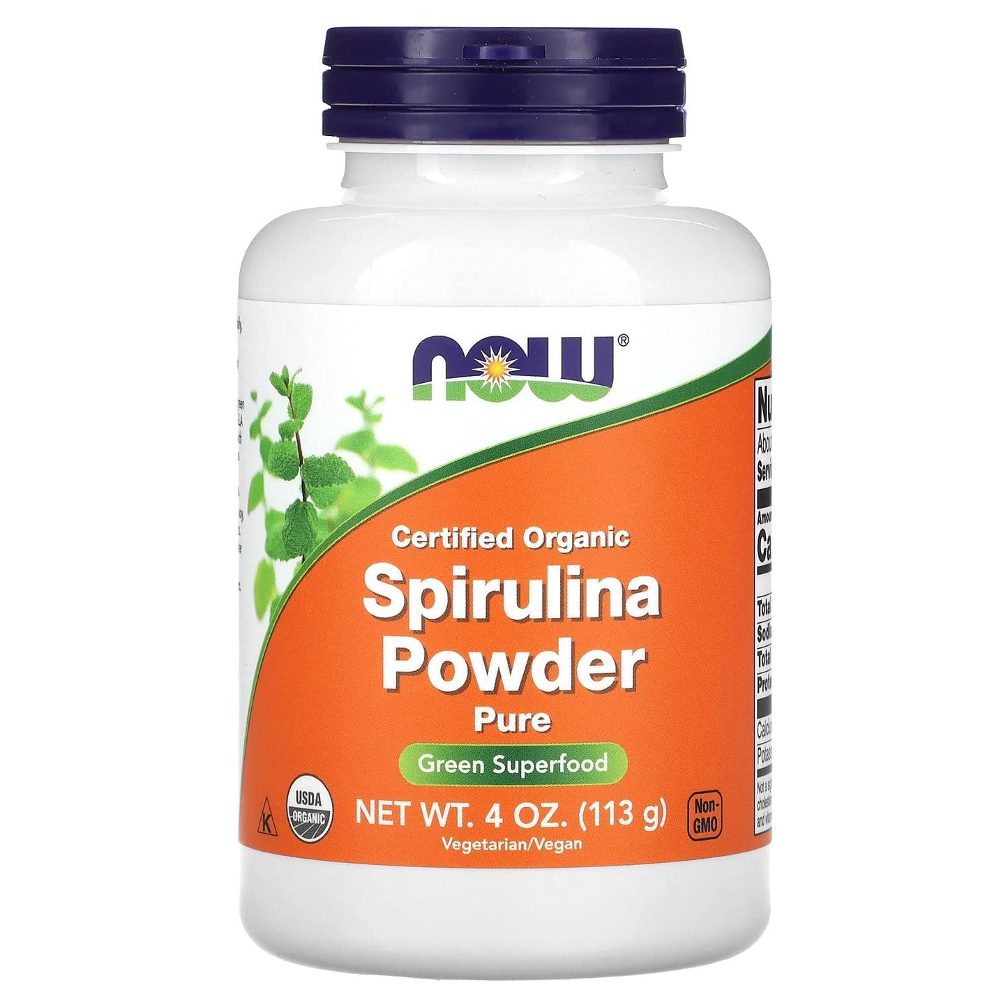 NOW Foods Certified Organic Spirulina Powder 4 oz (113 g), 1 Count