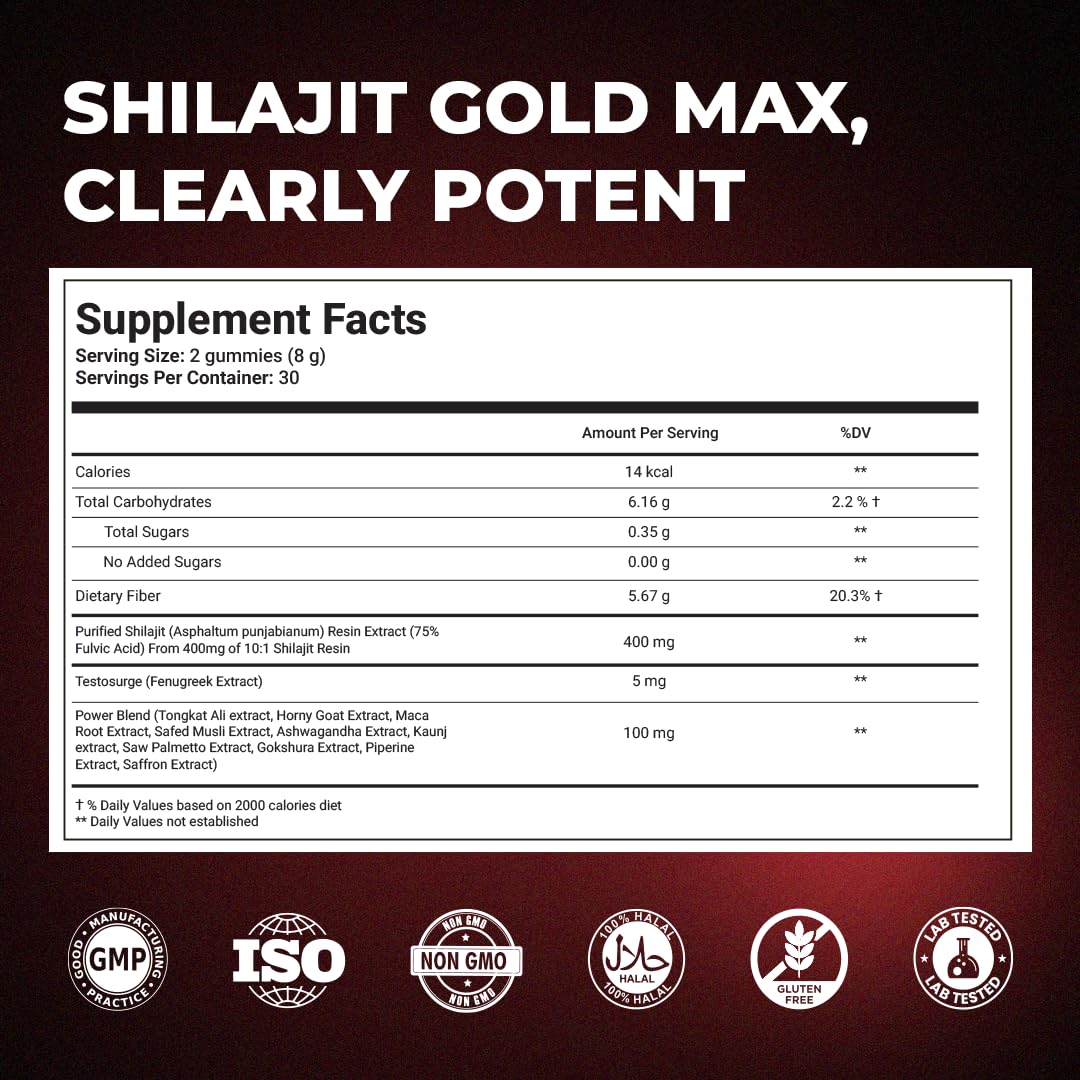 The Wellness Project 12-in-1 Shilajit Gold Max Gummies 60 Gummies