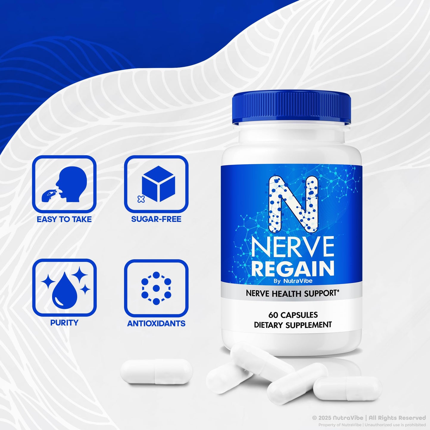 NutraVibe Nerve Regain Capsules 300 Capsules