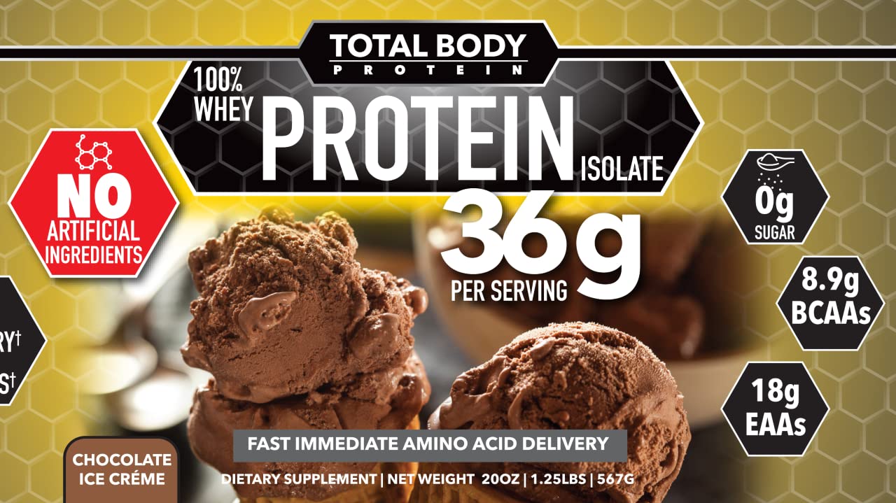 Total Body Protein 100% Whey Protein Isolate Powder, 20 Servings