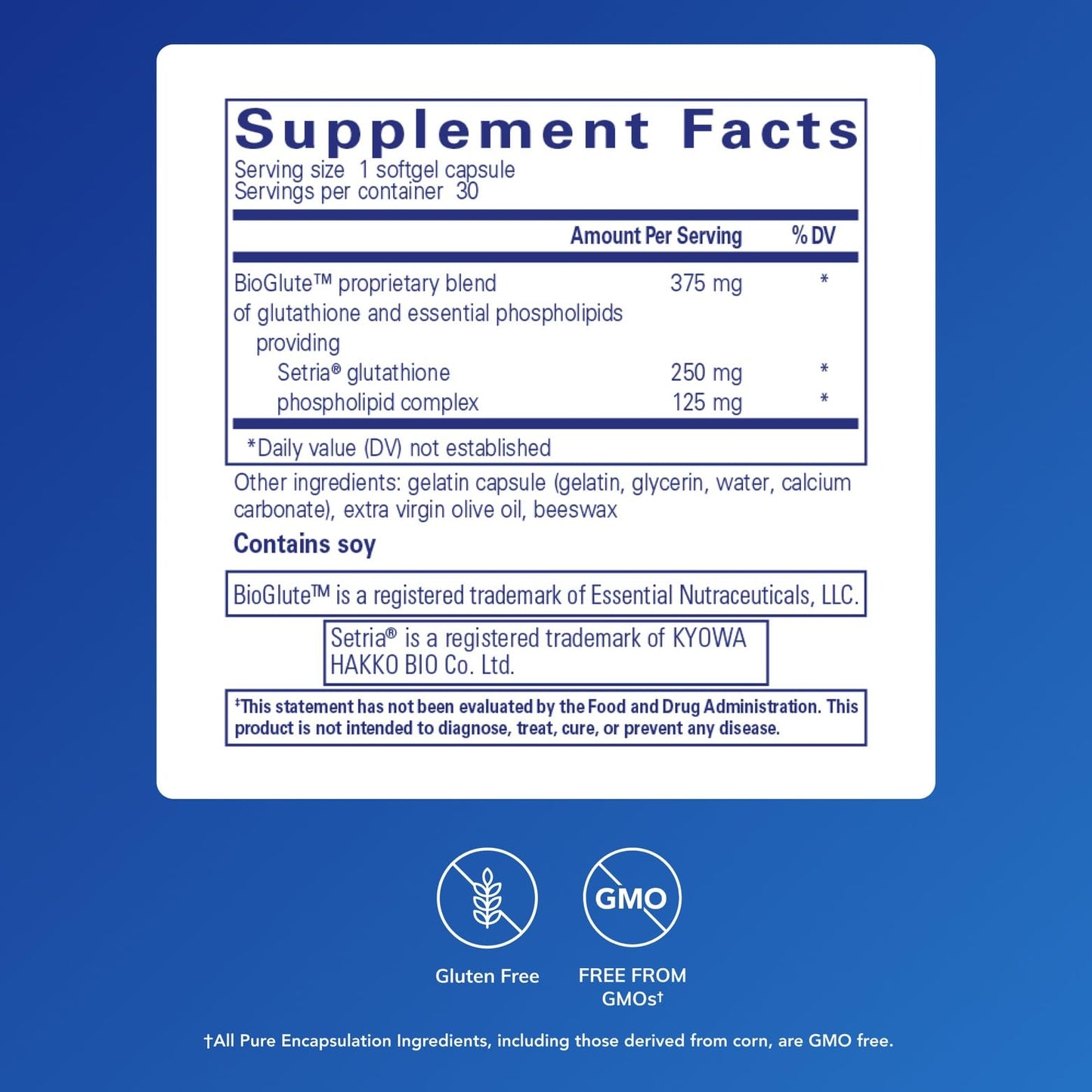 Pure Encapsulations Liposomal Glutathione Softgel Capsules 30 Capsules
