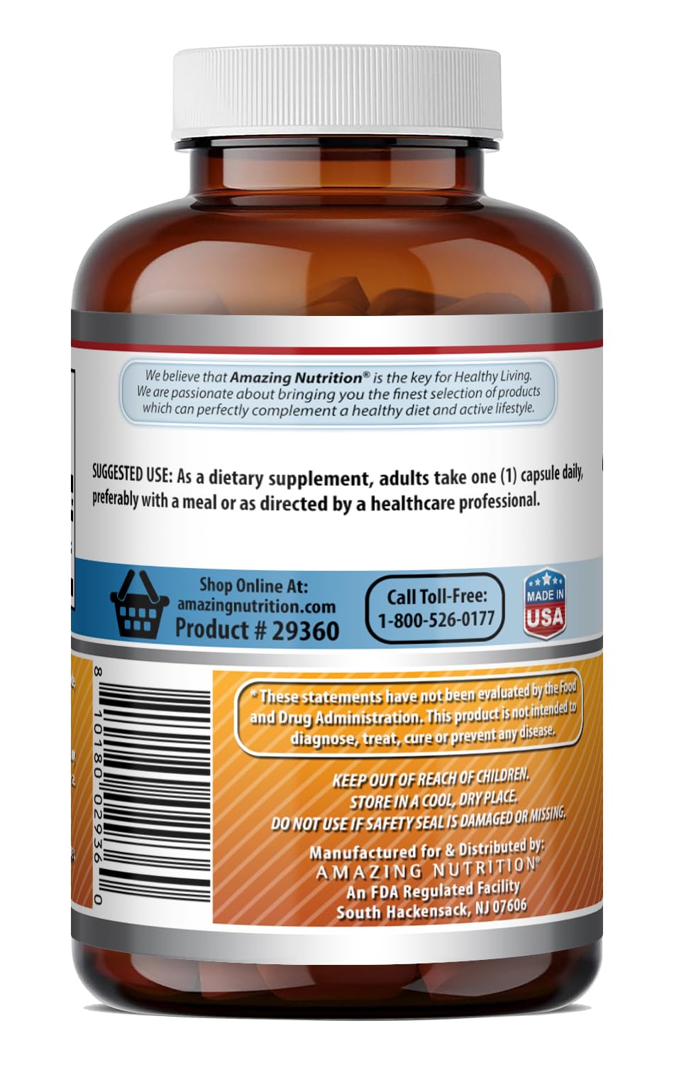 Amazing Nutrition Riboflavin 400mg Capsules, 120 Count
