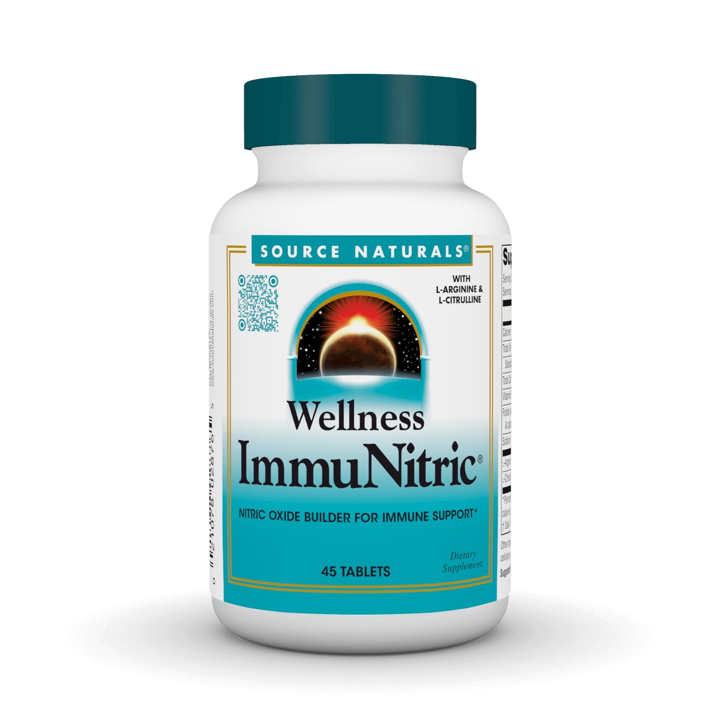 Source Naturals Wellness Immunitric Nitric Oxide Builder for Immune System Support with L-Arginine & L-Citrulline Tablets, 45 Count