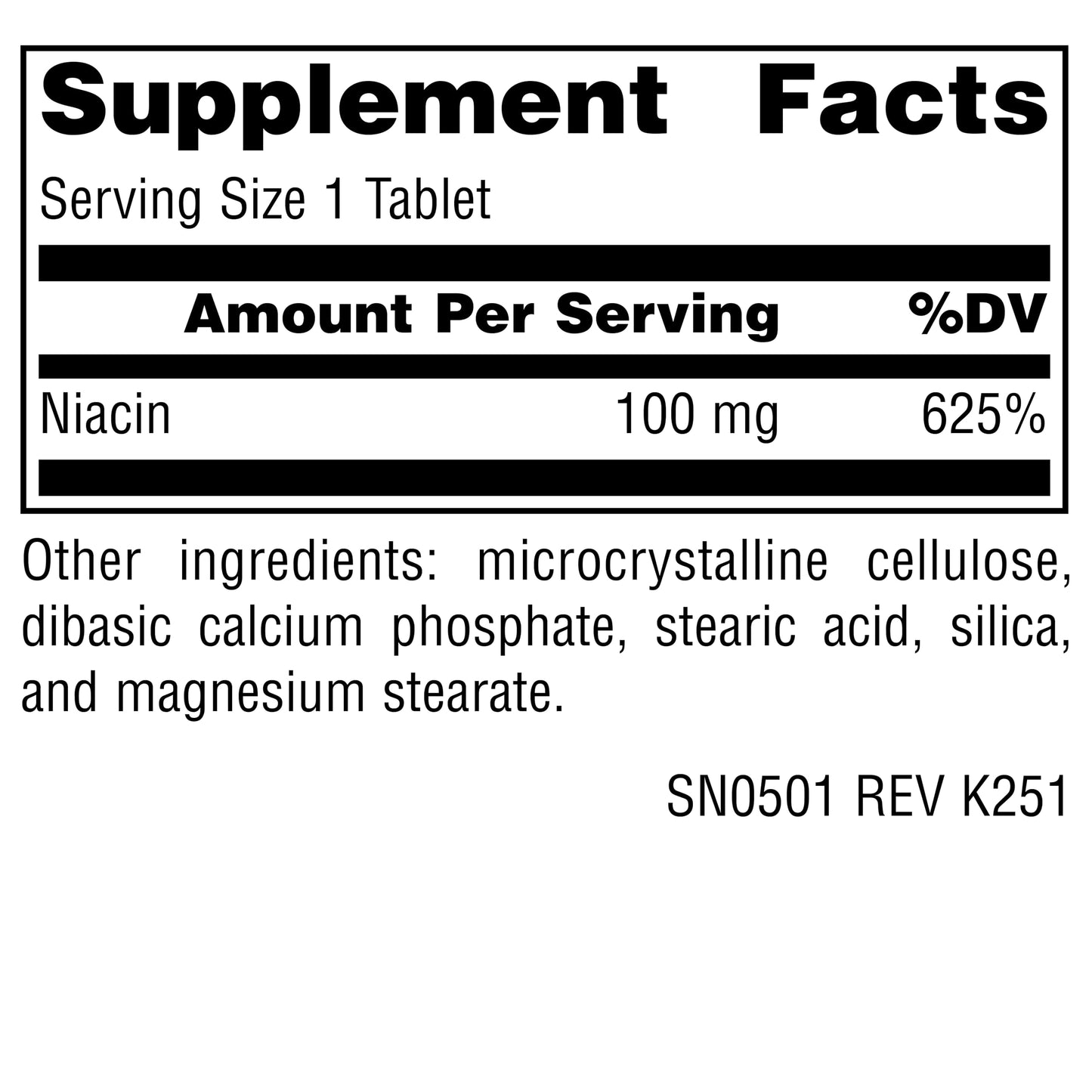 Source Naturals Niacin Vitamin B-3 100 mg Tablet, 100 Tablets