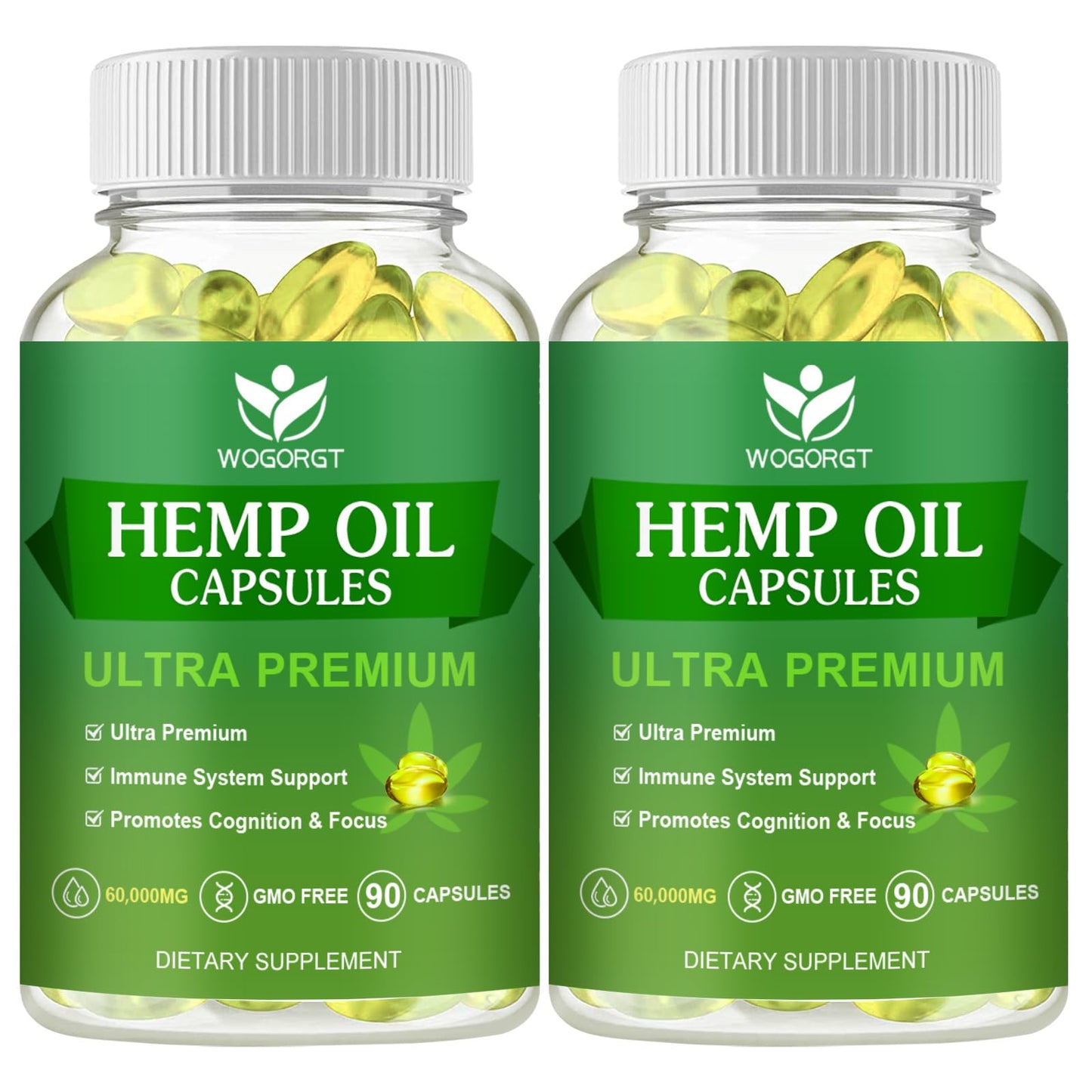 WOGORGT Hemp Oil Capsules 180 Capsules