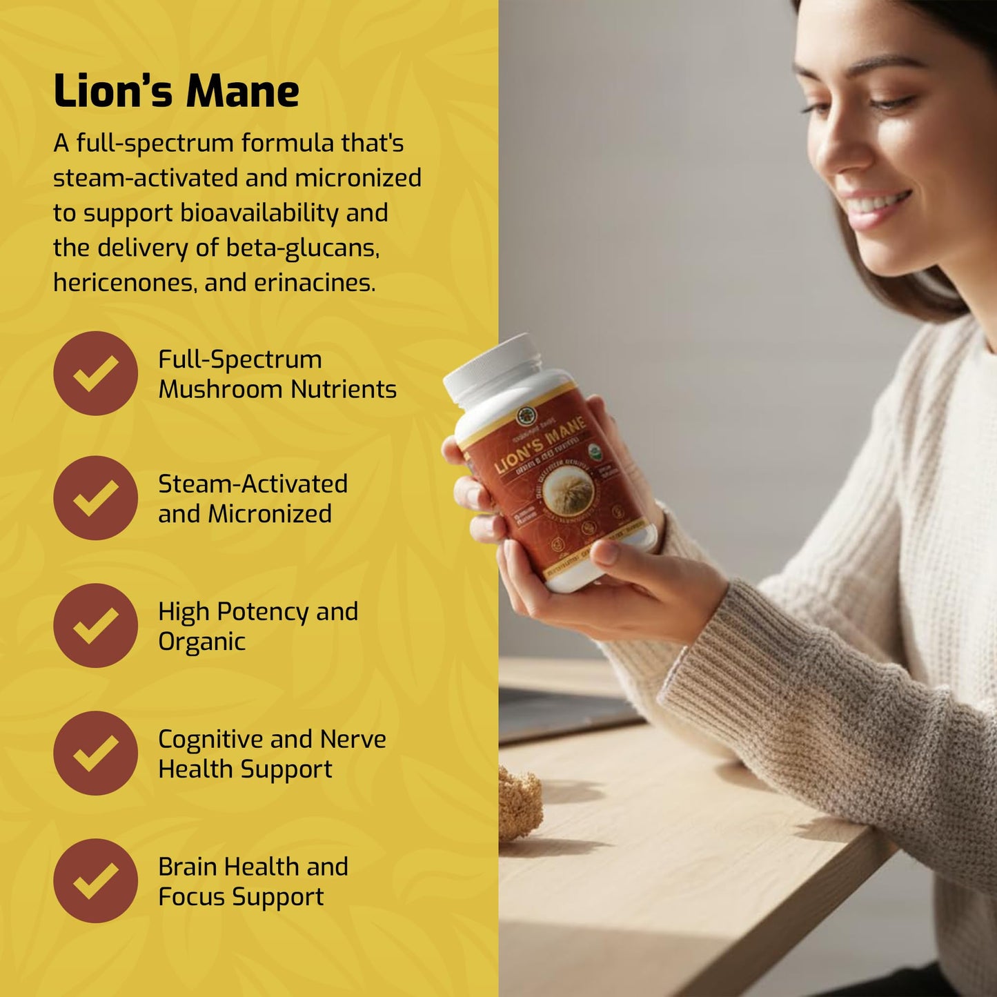 MEDICINAL FOODS THE ANCIENT FUTURE OF FOOD Lion’s Mane Capsules 90 Count