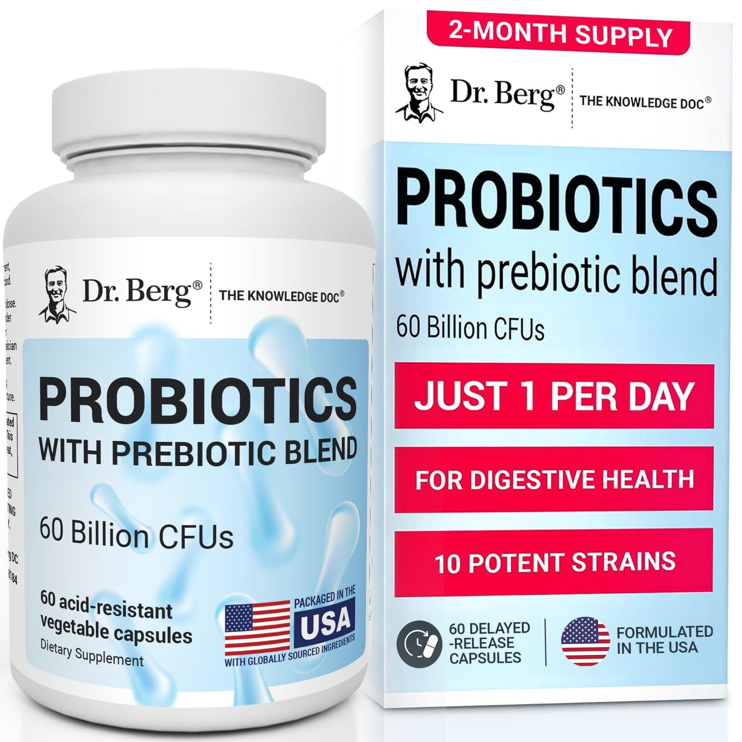 Dr. Berg Nutritionals Probiotic Supplement Capsules, 60 Capsules
