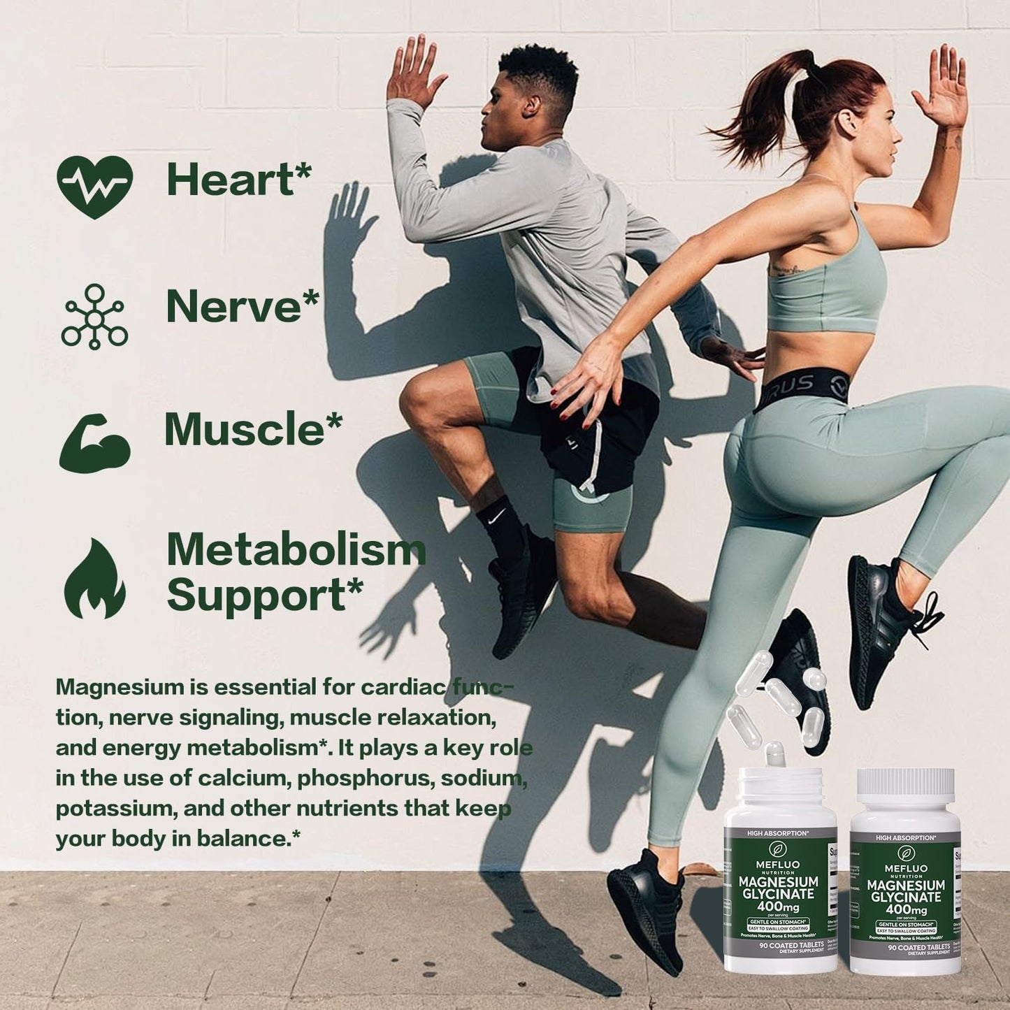 Mefluo Magnesium Glycinate Tablets 90 Count