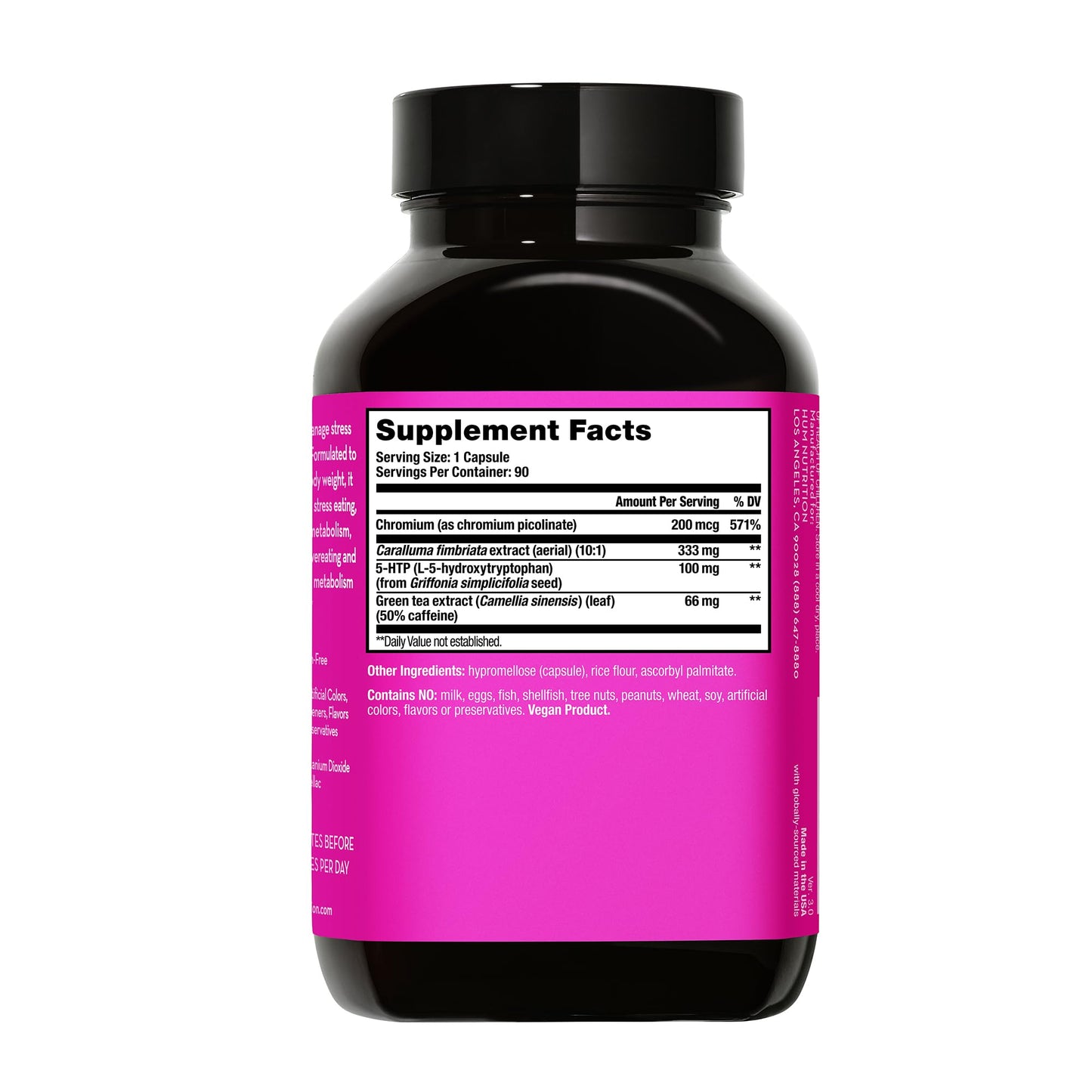 HUM Skinny Bird Green Tea Extract Appetite Support for Women with 5HTP, Chromium, Caralluma Fimbriata, Gluten Free and Vegan, Green Tea Extract Capsules, 90 Count