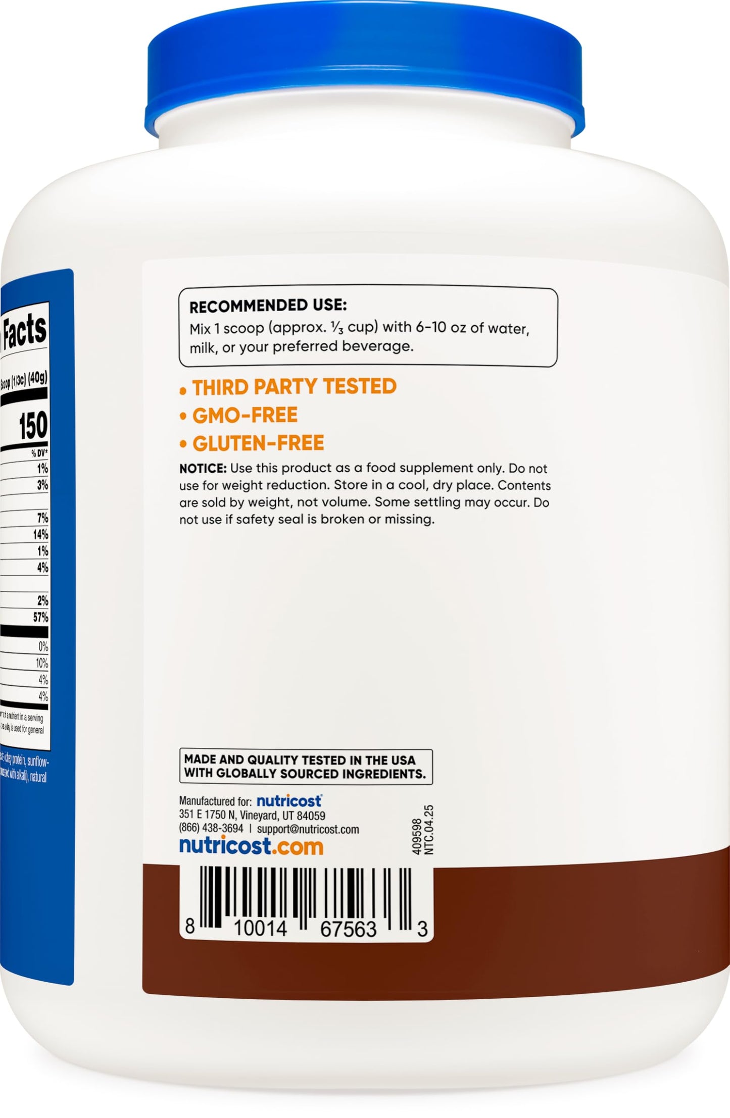 Nutricost Grass-Fed Whey Protein Isolate Powder 80