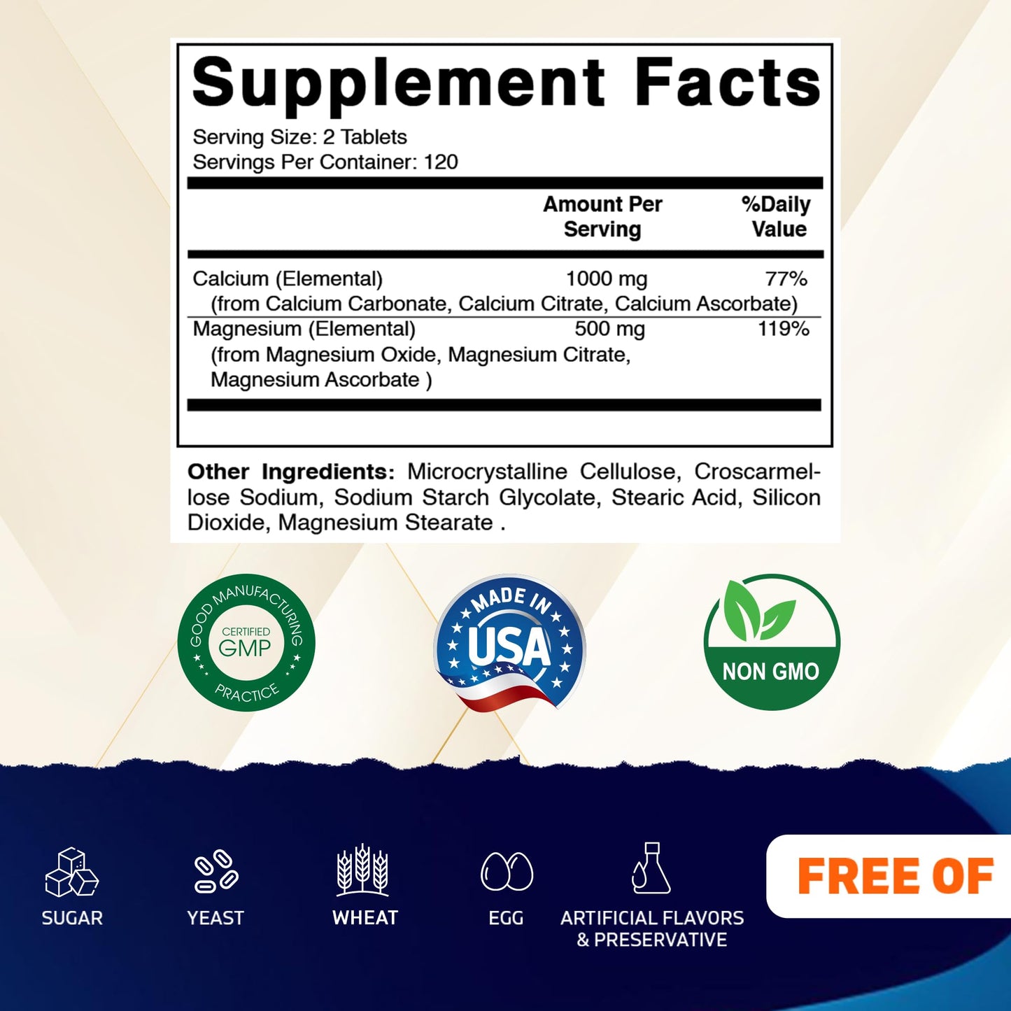 Vitamatic Calcium Magnesium Complex Tablets, 240 Count