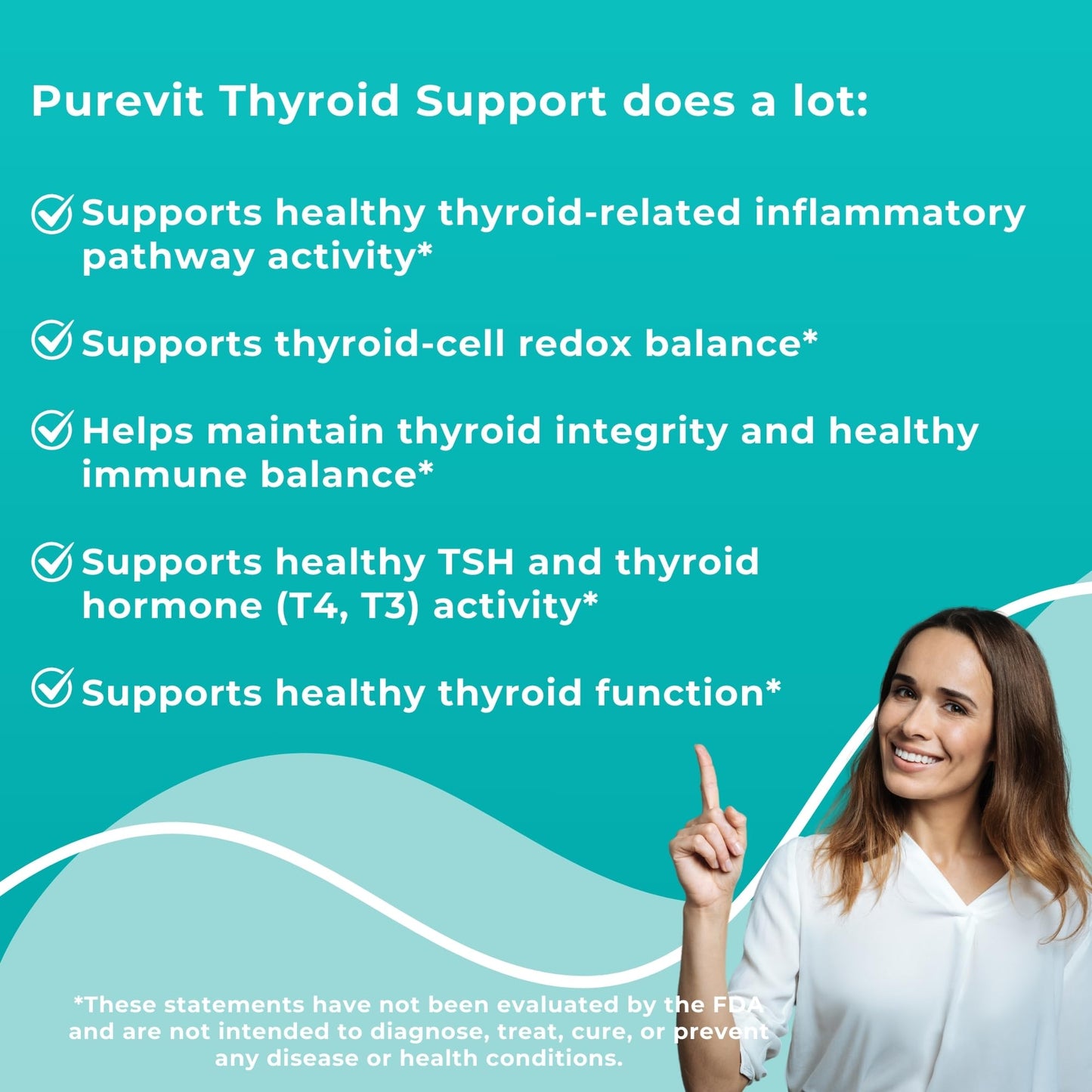 Purevit Advanced Thyroid Support Supplement Capsules with Black Cumin Extract, Selenium, Myo-inositol, 60 Count