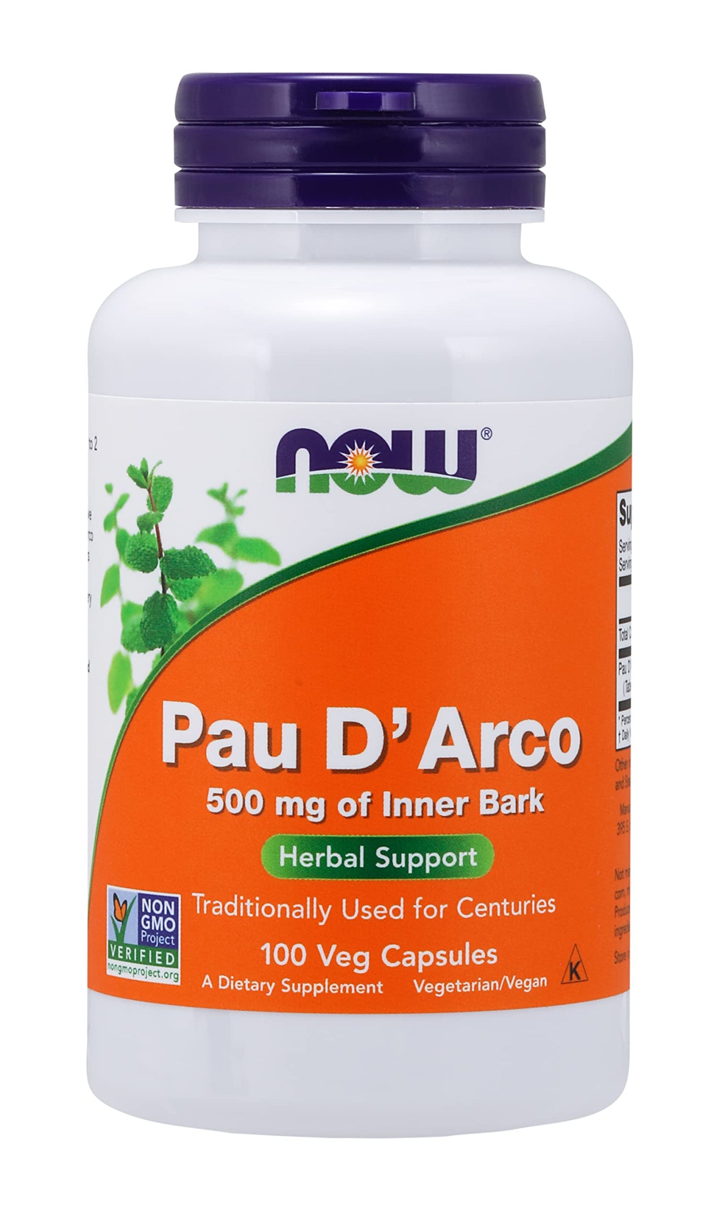 NOW Foods PAU D' Arco 500 mg Capsules Pack of 2