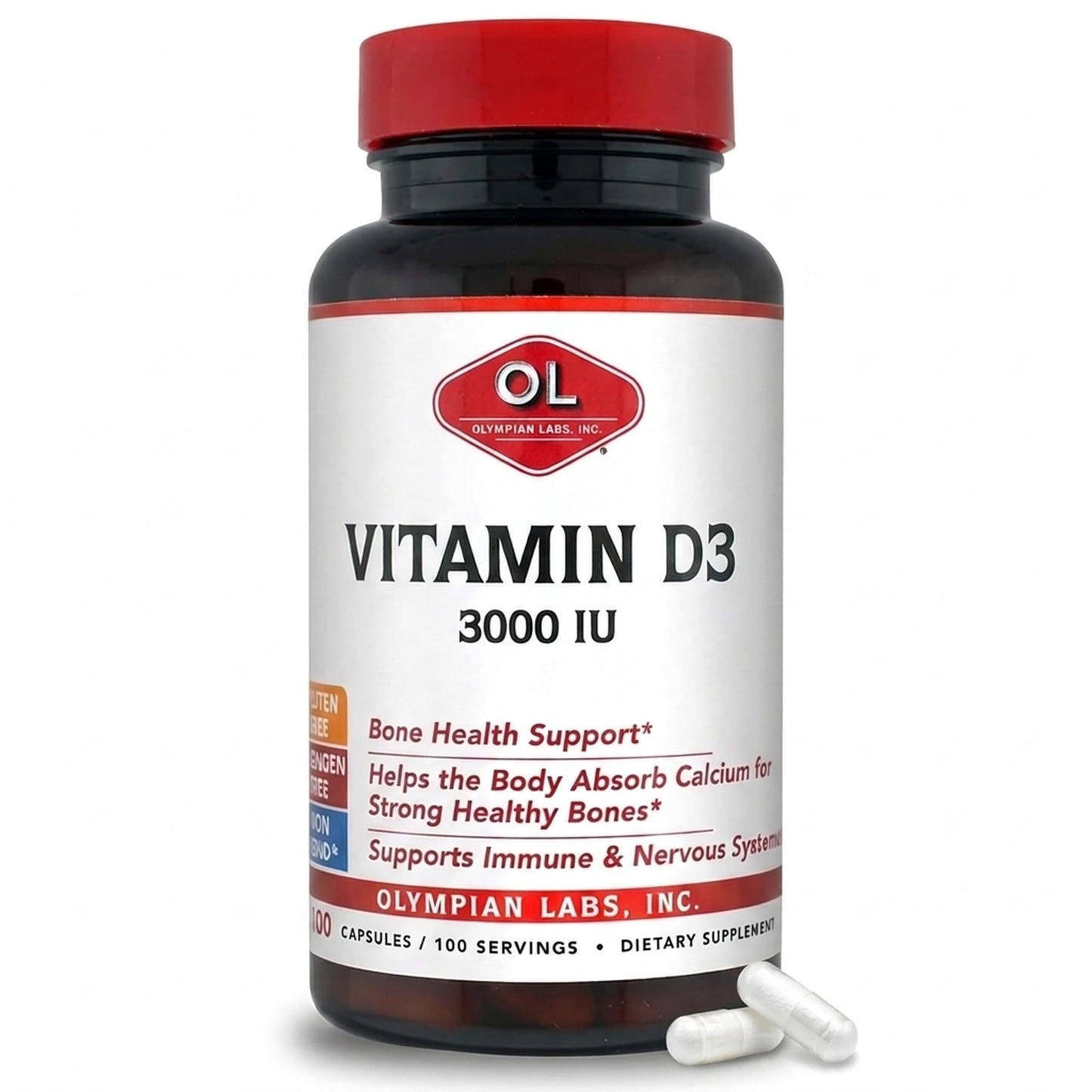 Olympian Labs Vitamin D3 3000 IU Capsule 100 Count