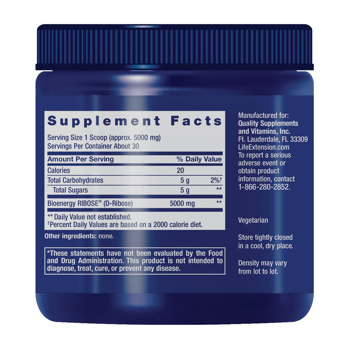 Life Extension D-Ribose Powder 5.29 oz