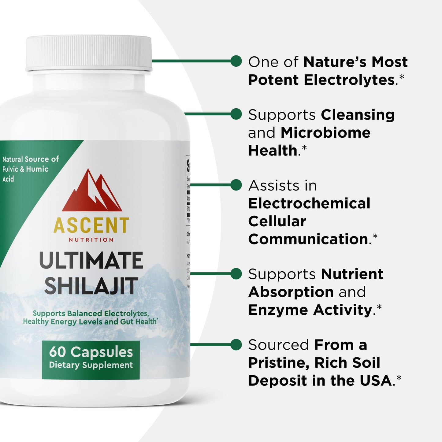 Ascent Nutrition Ultimate Shilajit, 60 Capsules