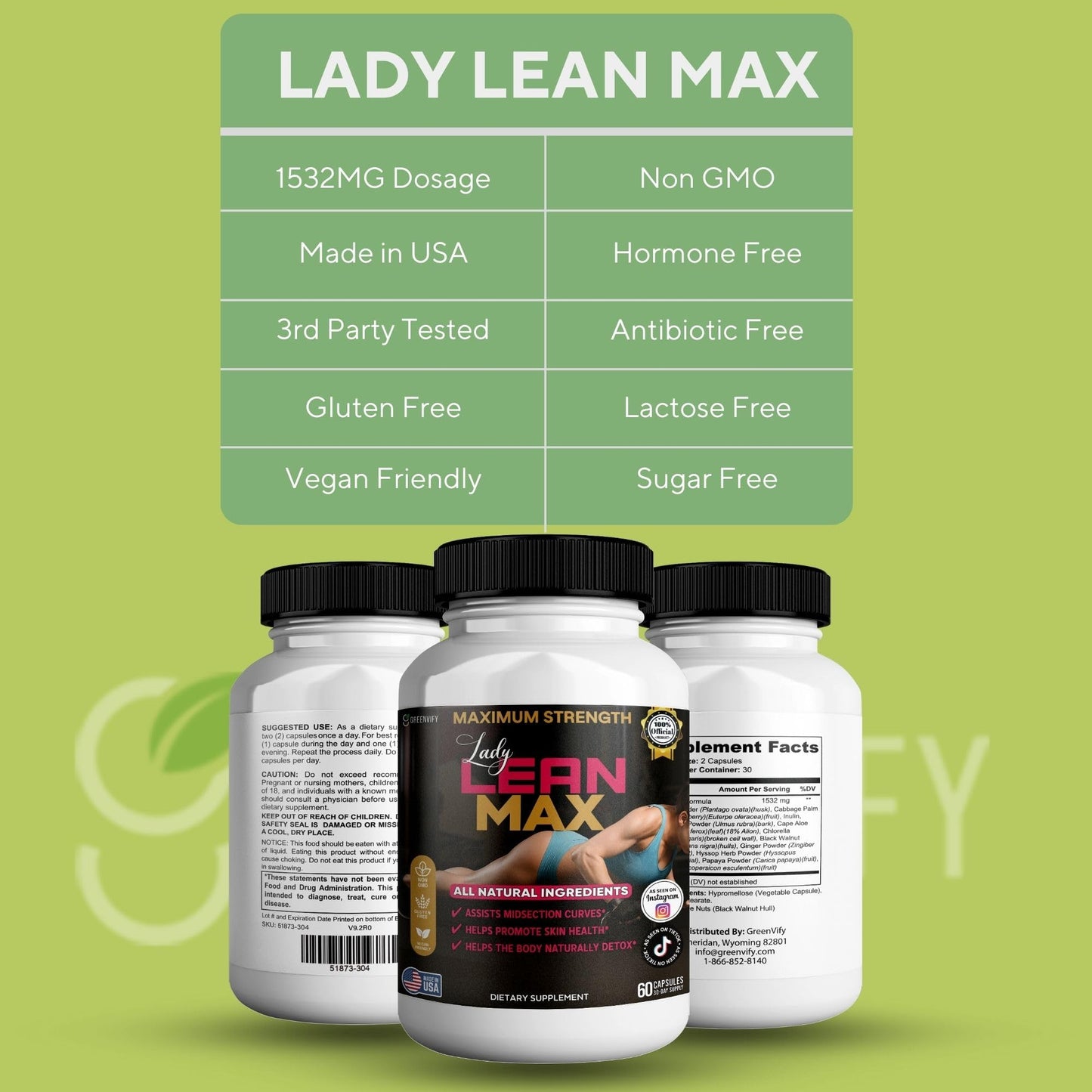 GREENVIFY Lady Lean Max Capsule, 60 Capsules