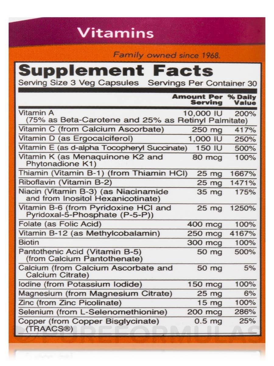 NOW Foods ADAM Superior Men's Multivitamin Capsule 1 Count